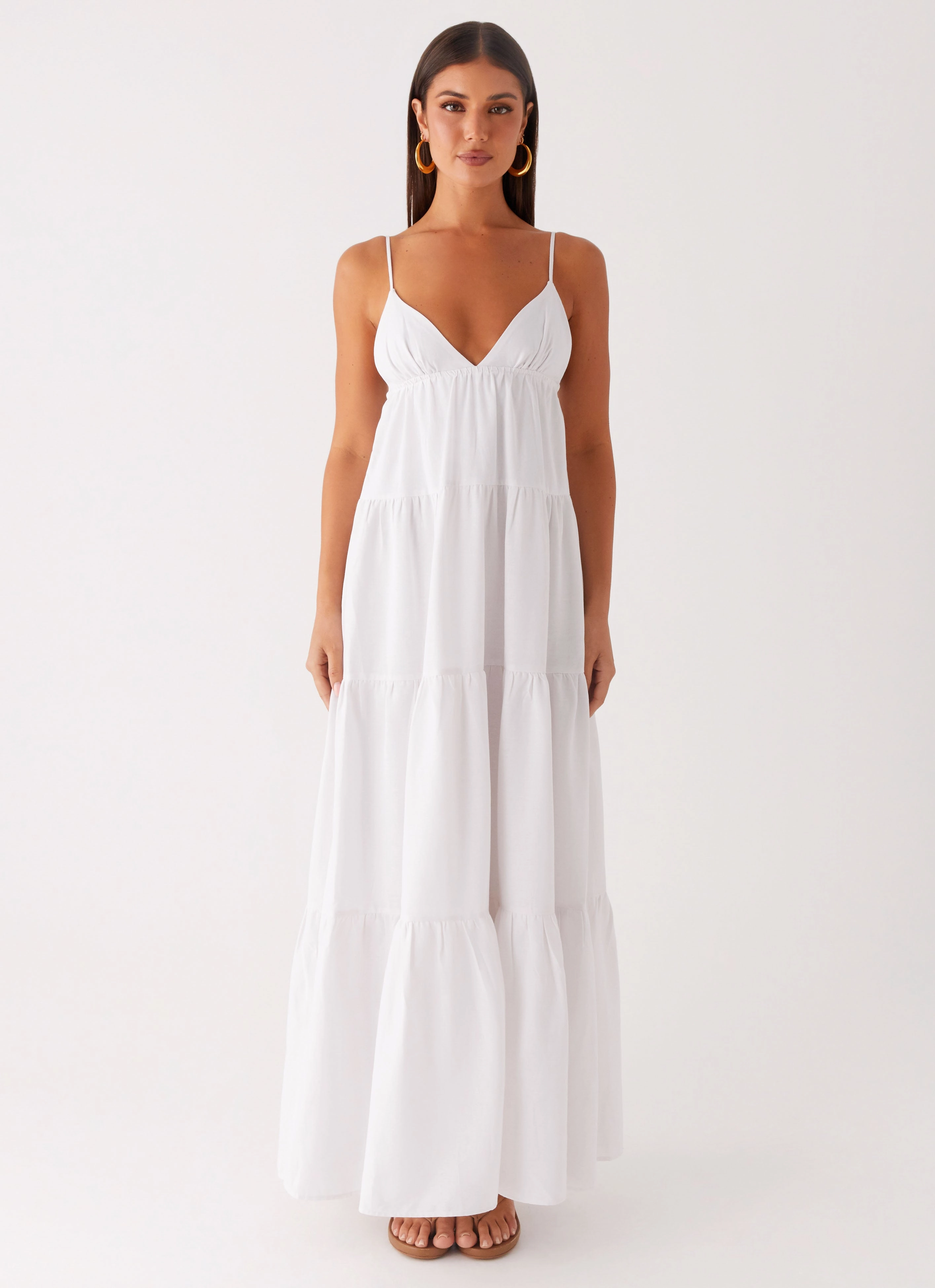Fit for All Seasons Lotty Linen Maxi Dress - White