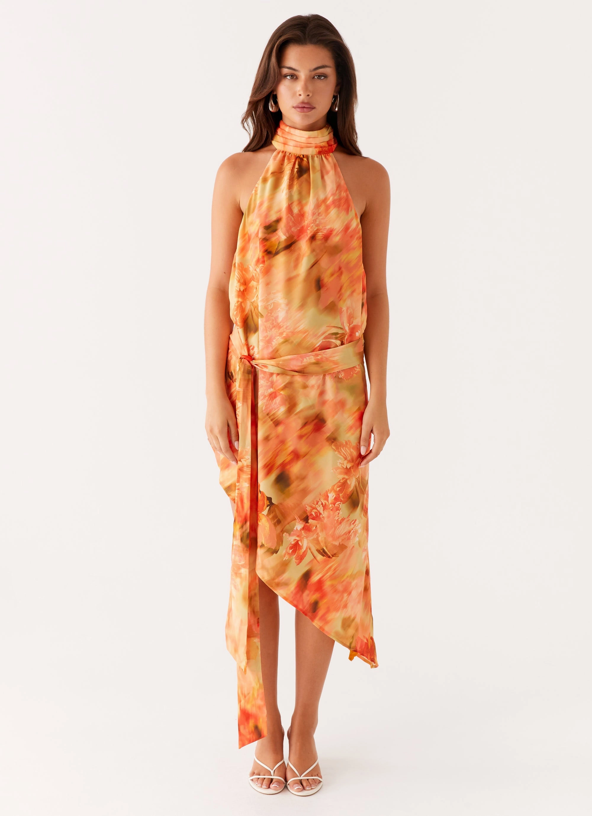 Breathable Comfort Lou Midi Dress - Sunset Floral