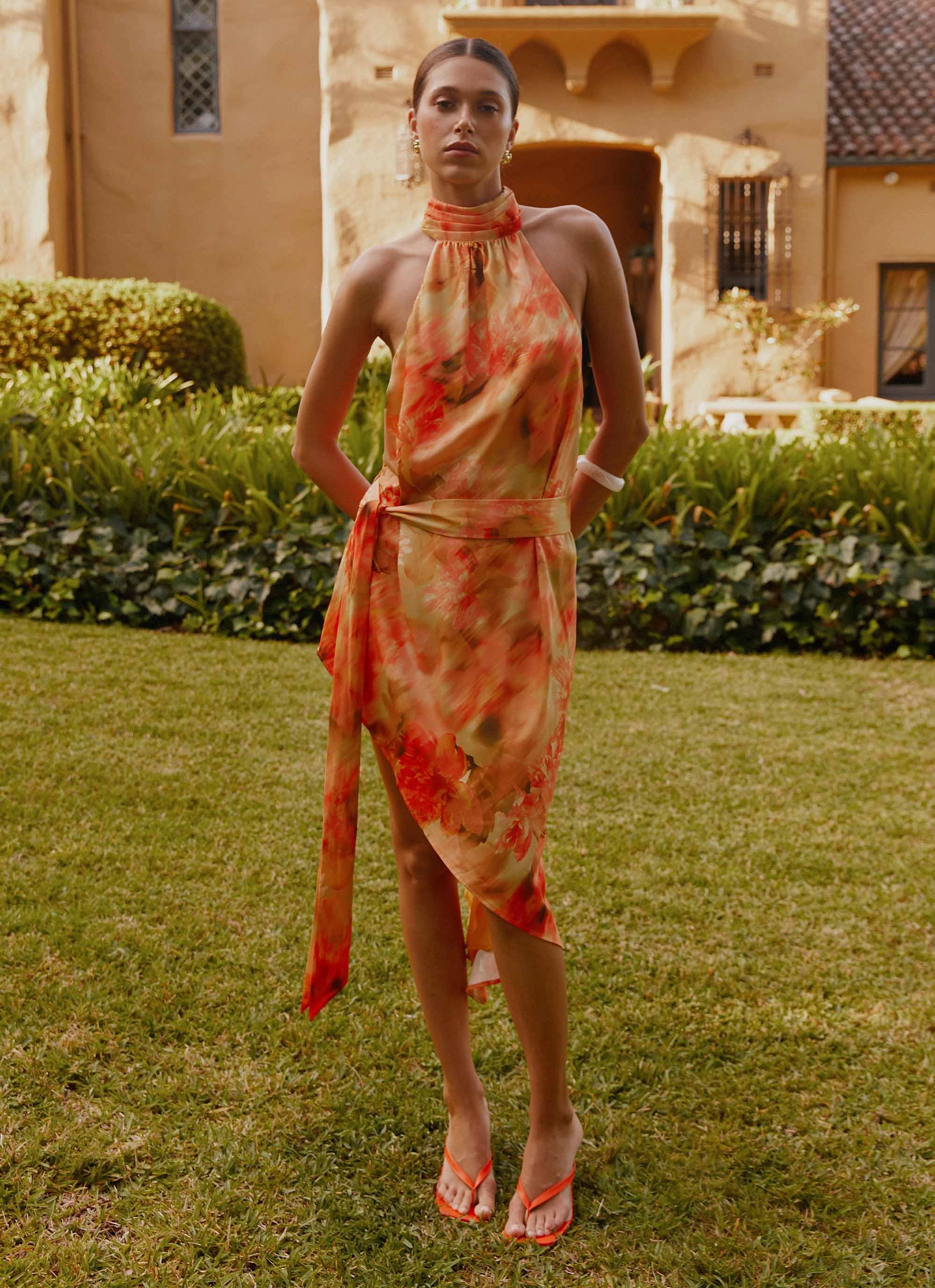 Lou Midi Dress - Sunset Floral Perfectly Fitted