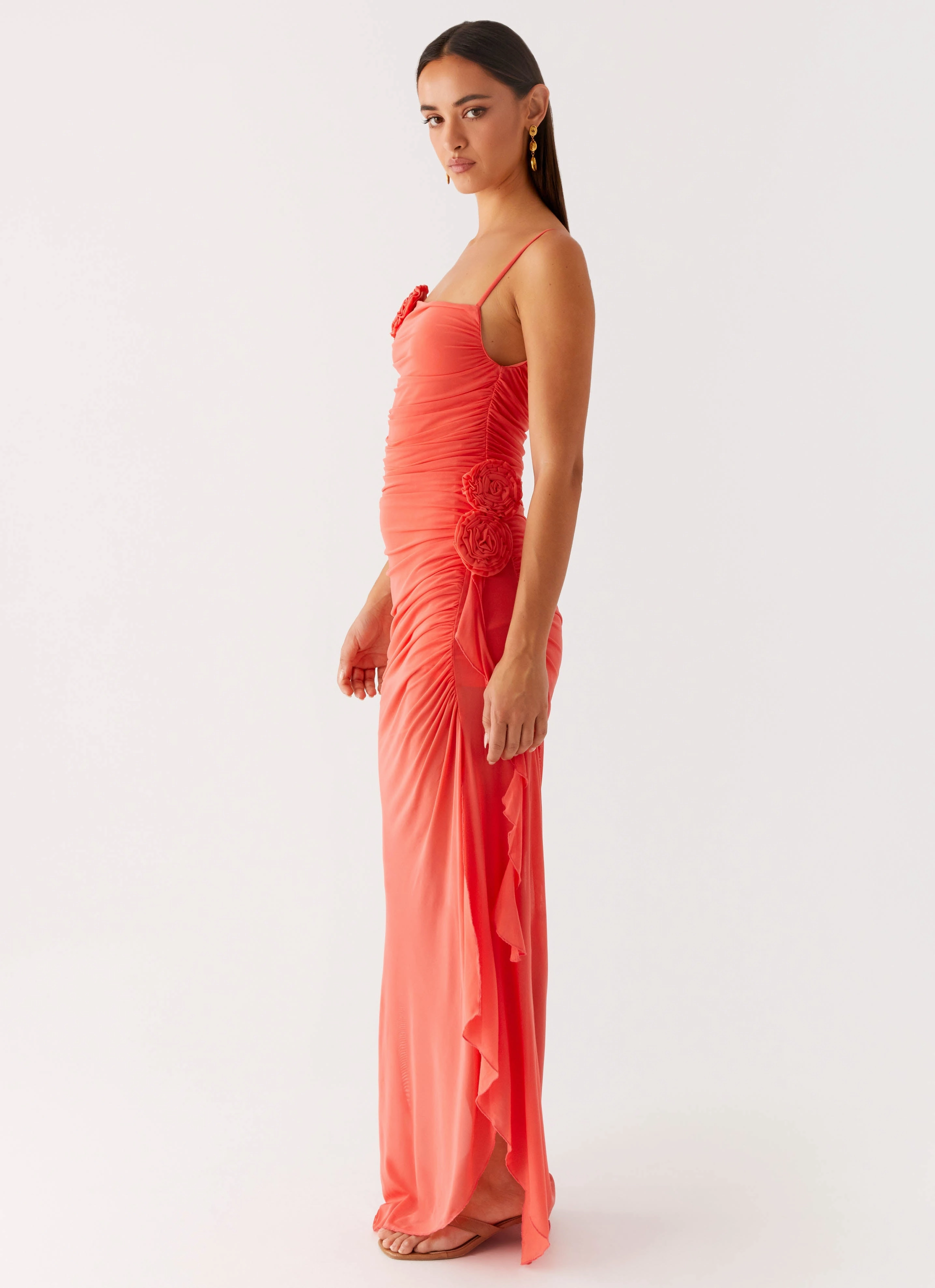 Louana Maxi Dress - Coral Coastal Chic Lightweight Layer