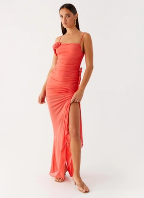Louana Maxi Dress - Coral elegant design