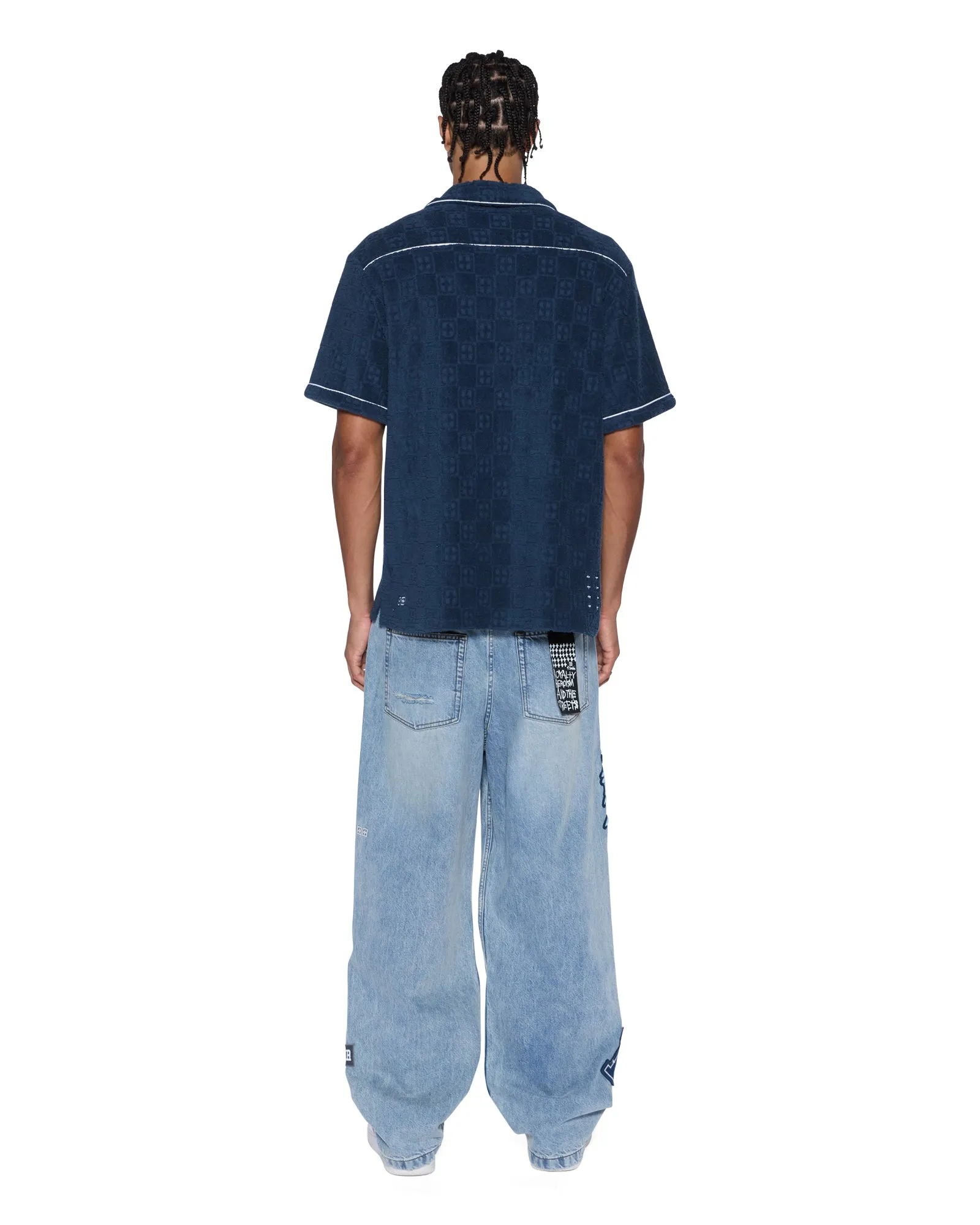 Rough texture music event look LOUNGE SS RESORT SHIRT NAVY