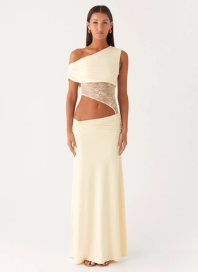 Chic Wear Love Motion Maxi Dress - Lemon