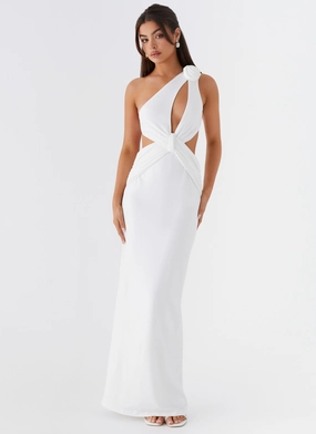 Comfortable and Flattering Lovesome Rosa Maxi Dress - White