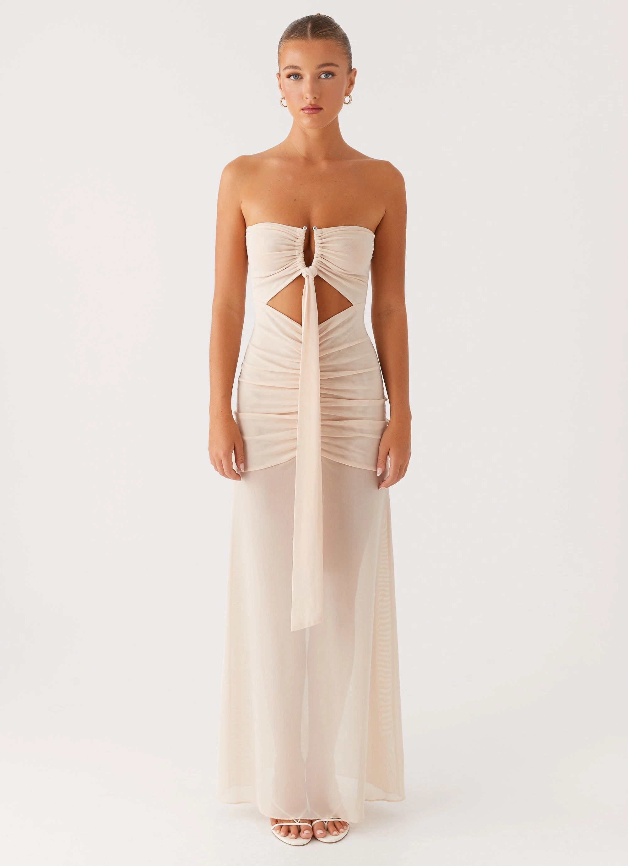 Lovie Maxi Dress - Beige Self Power Contemporary Style