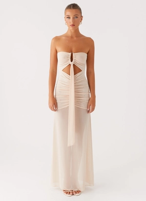 Lovie Maxi Dress - Beige Self Power Contemporary Style