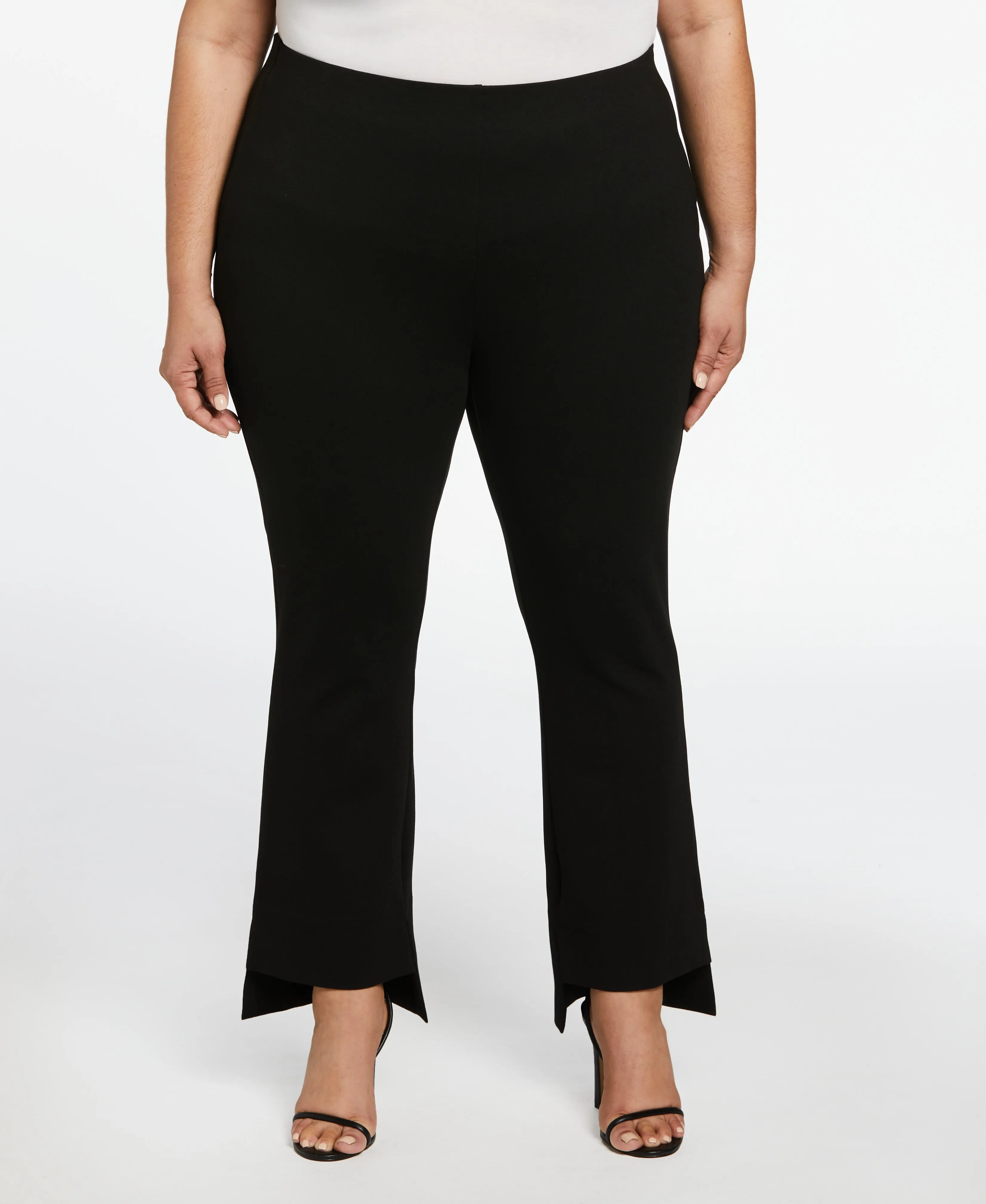 Stretchable Fabric Light and Cozy Plus Size Step Hem Ponte Knit Pull-On Pant