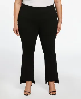 Stretchable Fabric Light and Cozy Plus Size Step Hem Ponte Knit Pull-On Pant