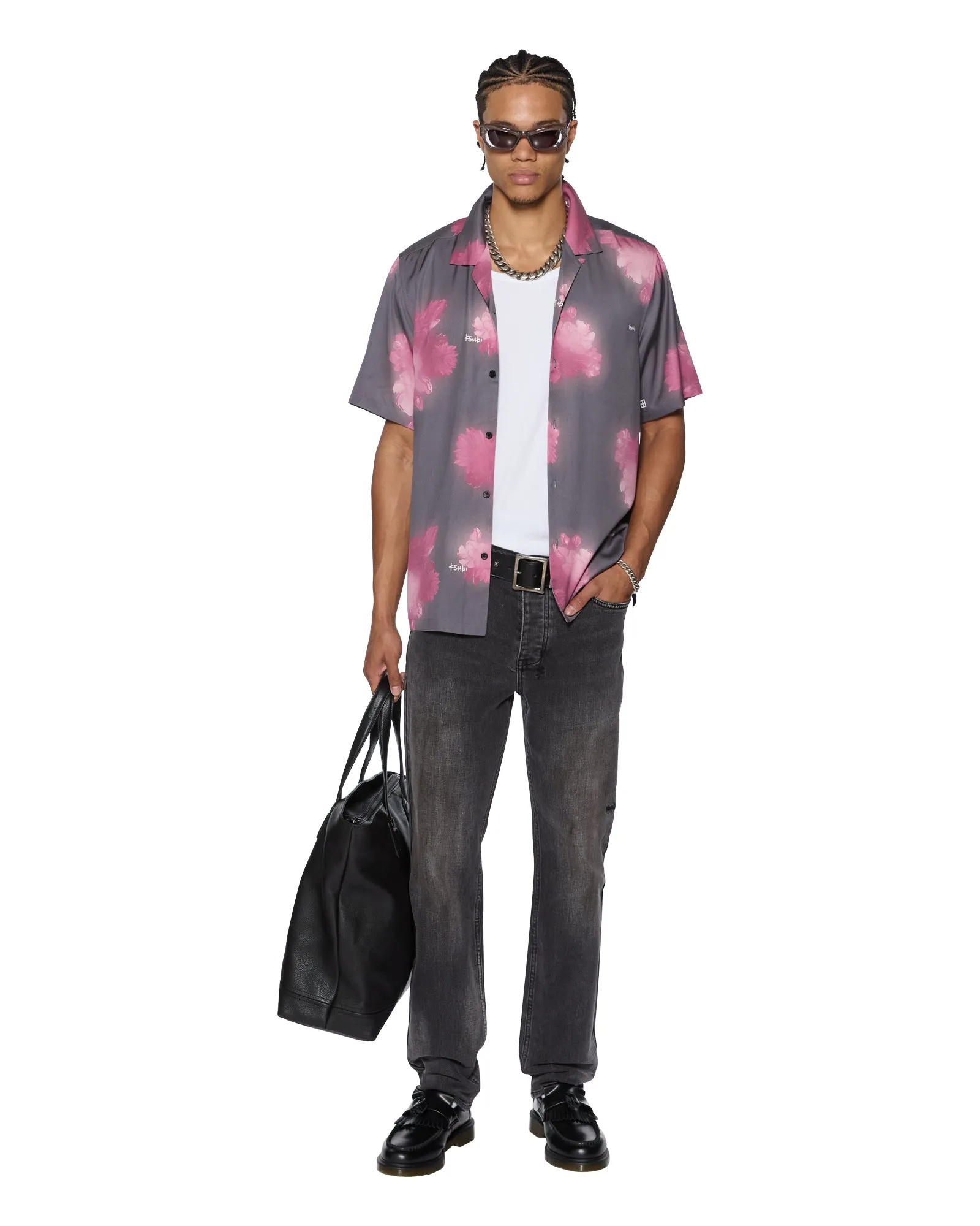 EcoFriendly Dye Low Profile Closure CURSED RESORT SS SHIRT BLACK