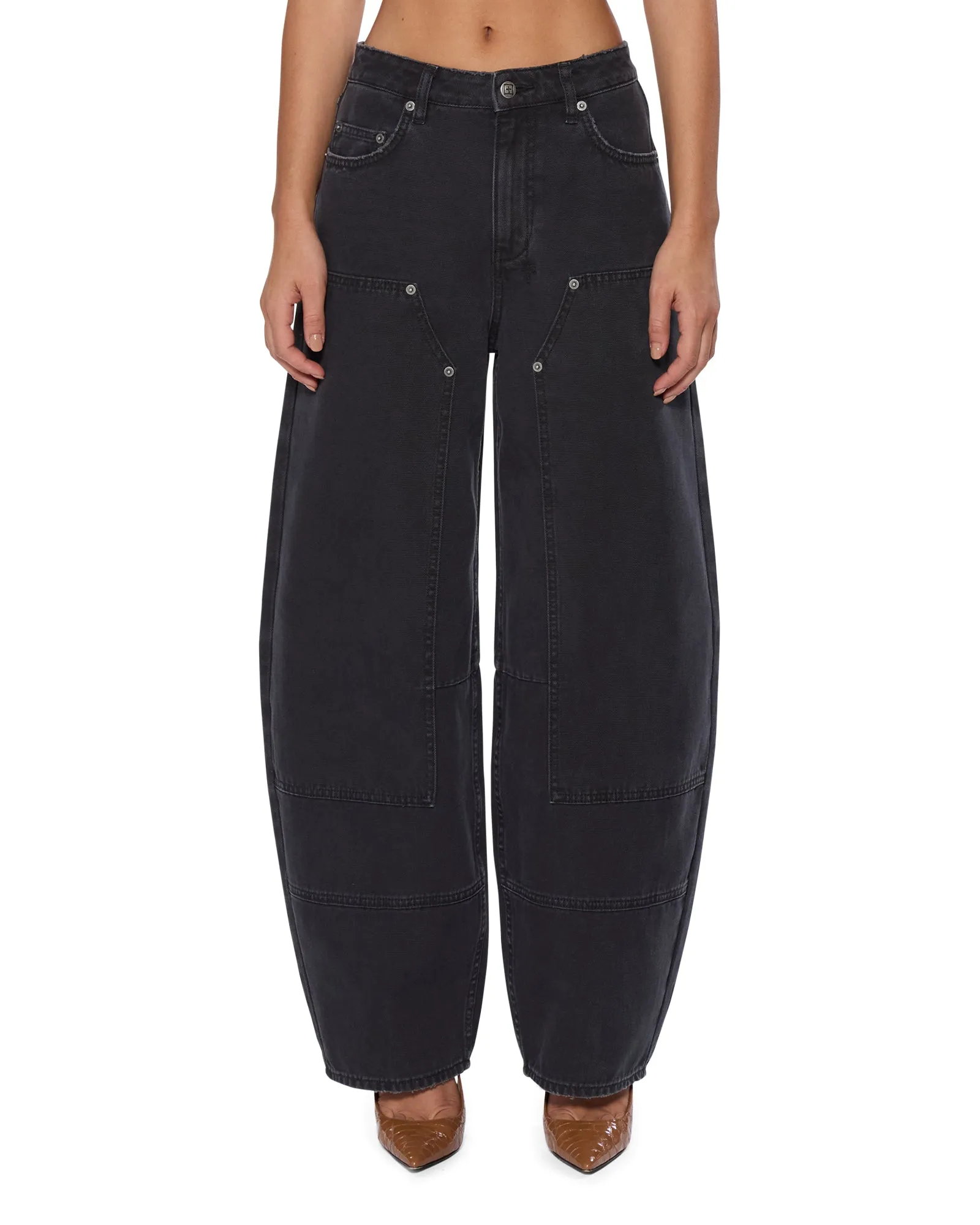 Fashionable Style UV Protective Coating BARREL JEAN CARPENTER BLACK