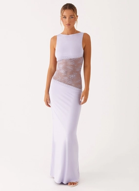 Lucinda Maxi Dress - Lilac Calm Aesthetic Artistic Detail