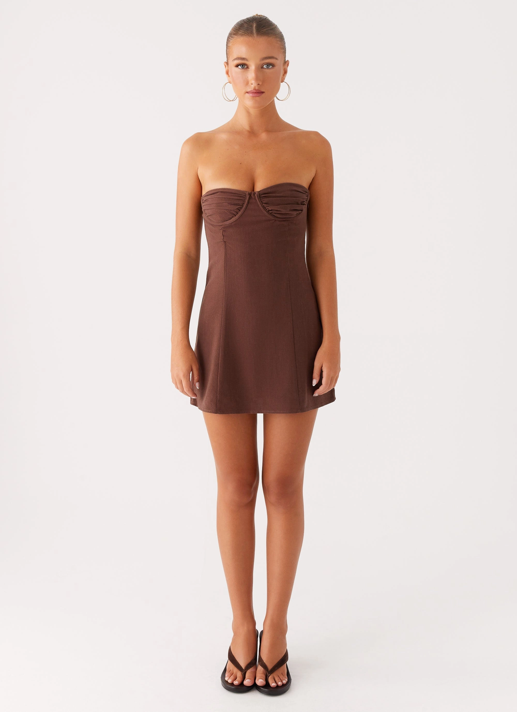 Ludo Mini Dress - Chocolate Perfectly Styled Mini-Length