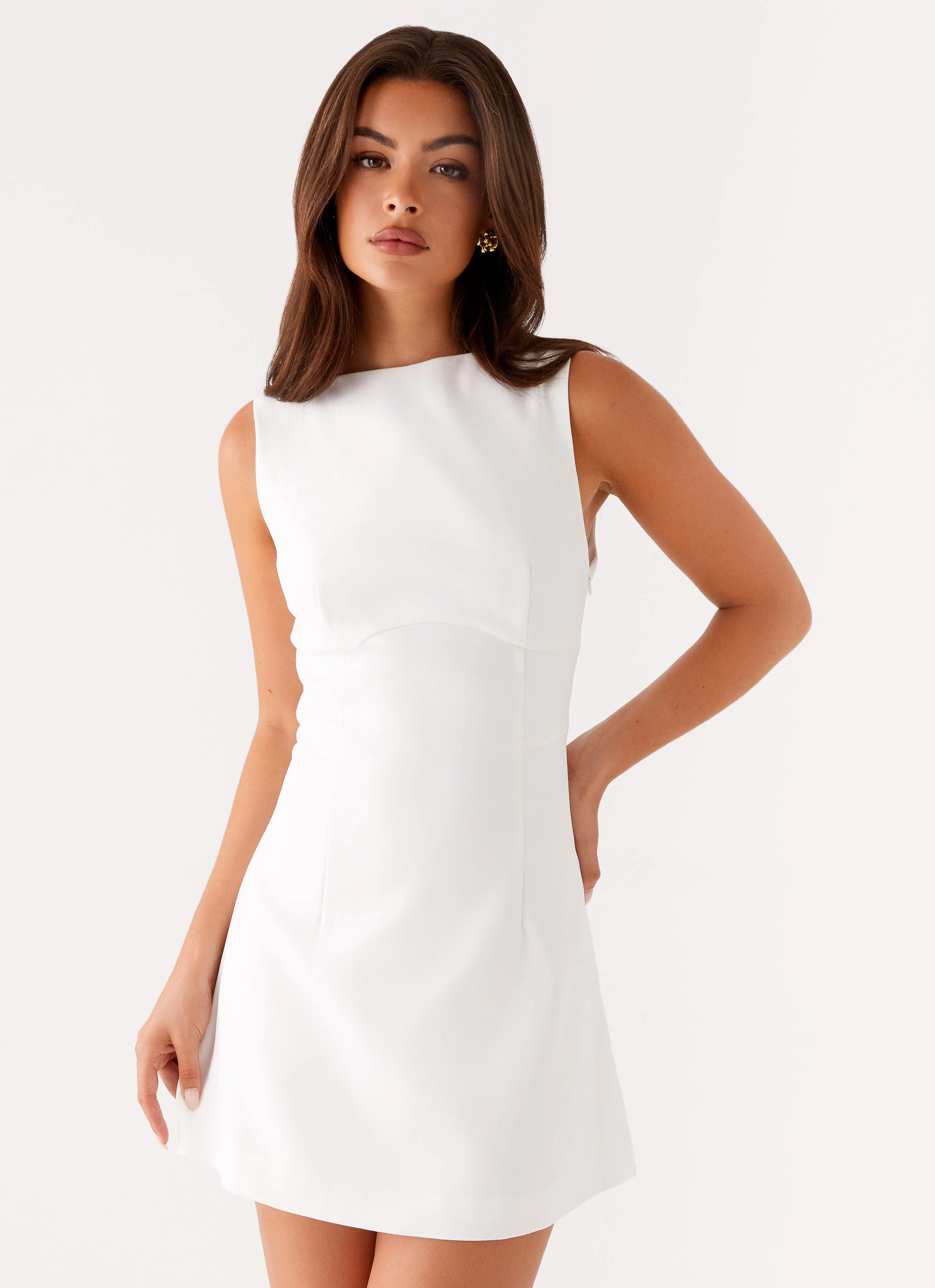 Breathable Lining Lulita Mini Dress - White