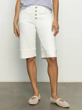 Luna Cuffed Bermuda Short Bleached White Functional Comfort Breathable activewear Smart Style