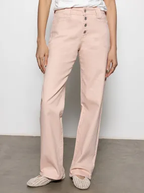 Gripper Waistband Luna Cuffed Standard Rise Jeans Earth Pink