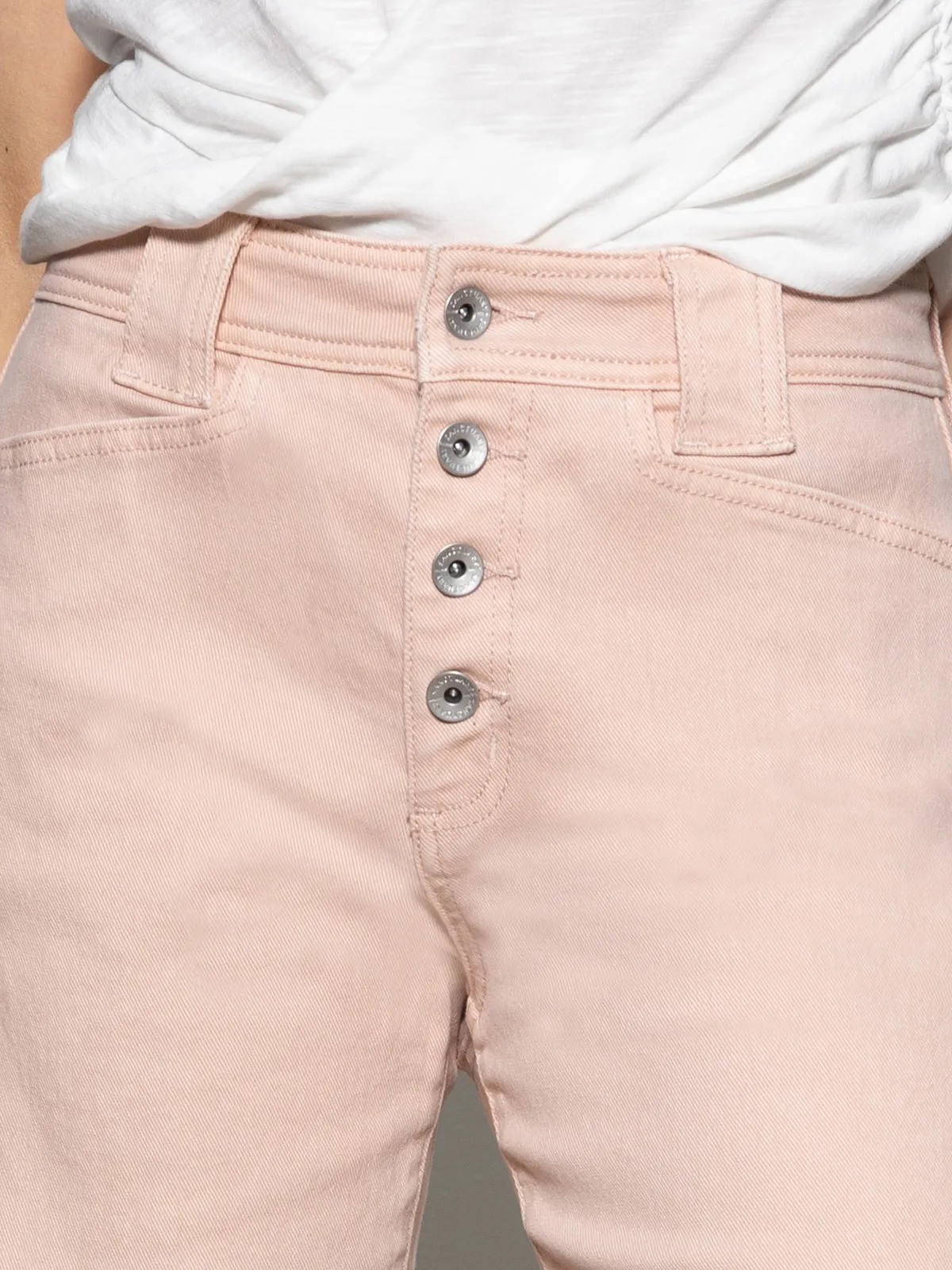 Luna Cuffed Standard Rise Jeans Earth Pink NoBuckleDesign ReinforcedBeltLoops