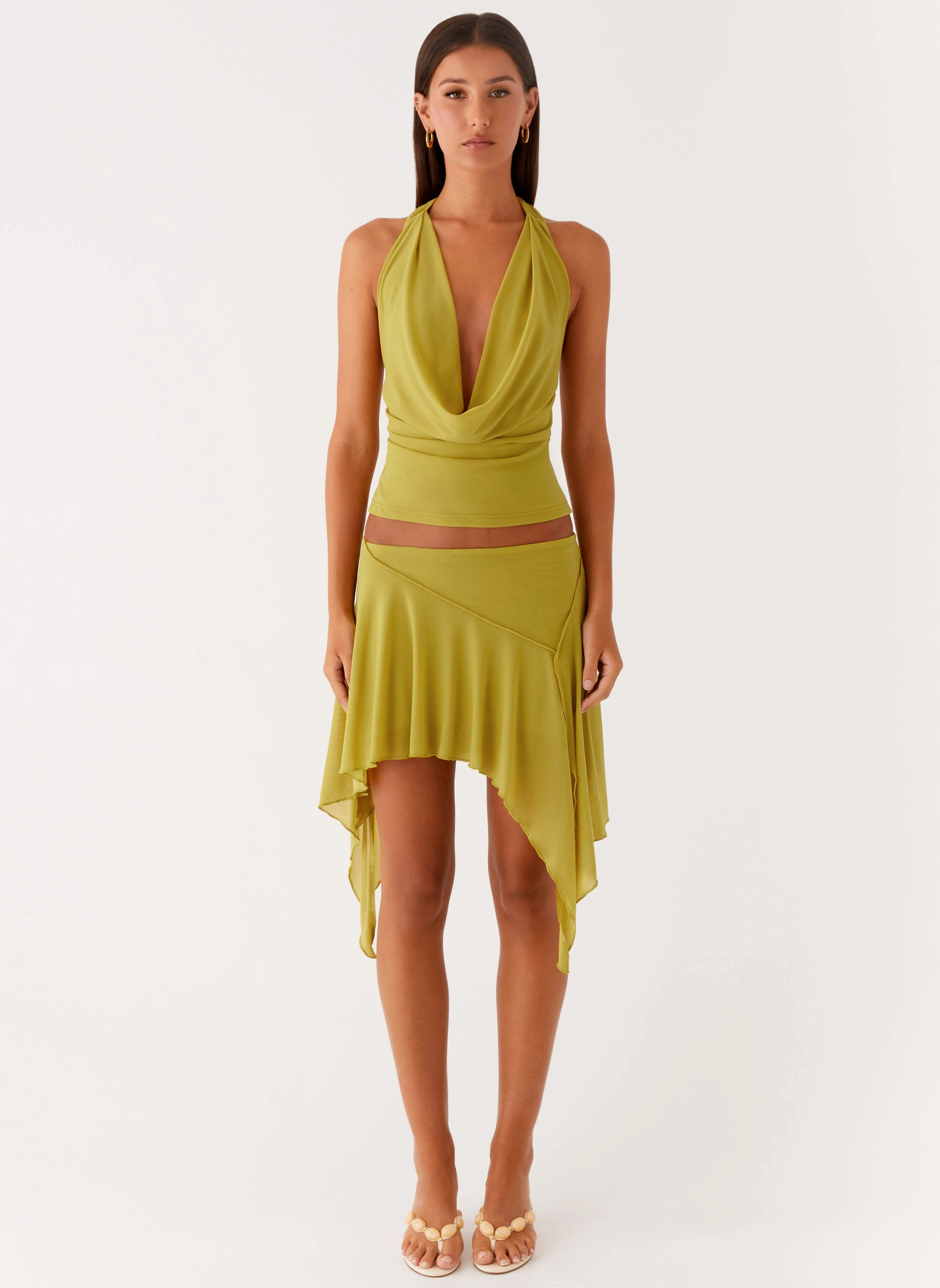 Timeless Fit LowProfileStitching Lustra Mini Skirt - Lime