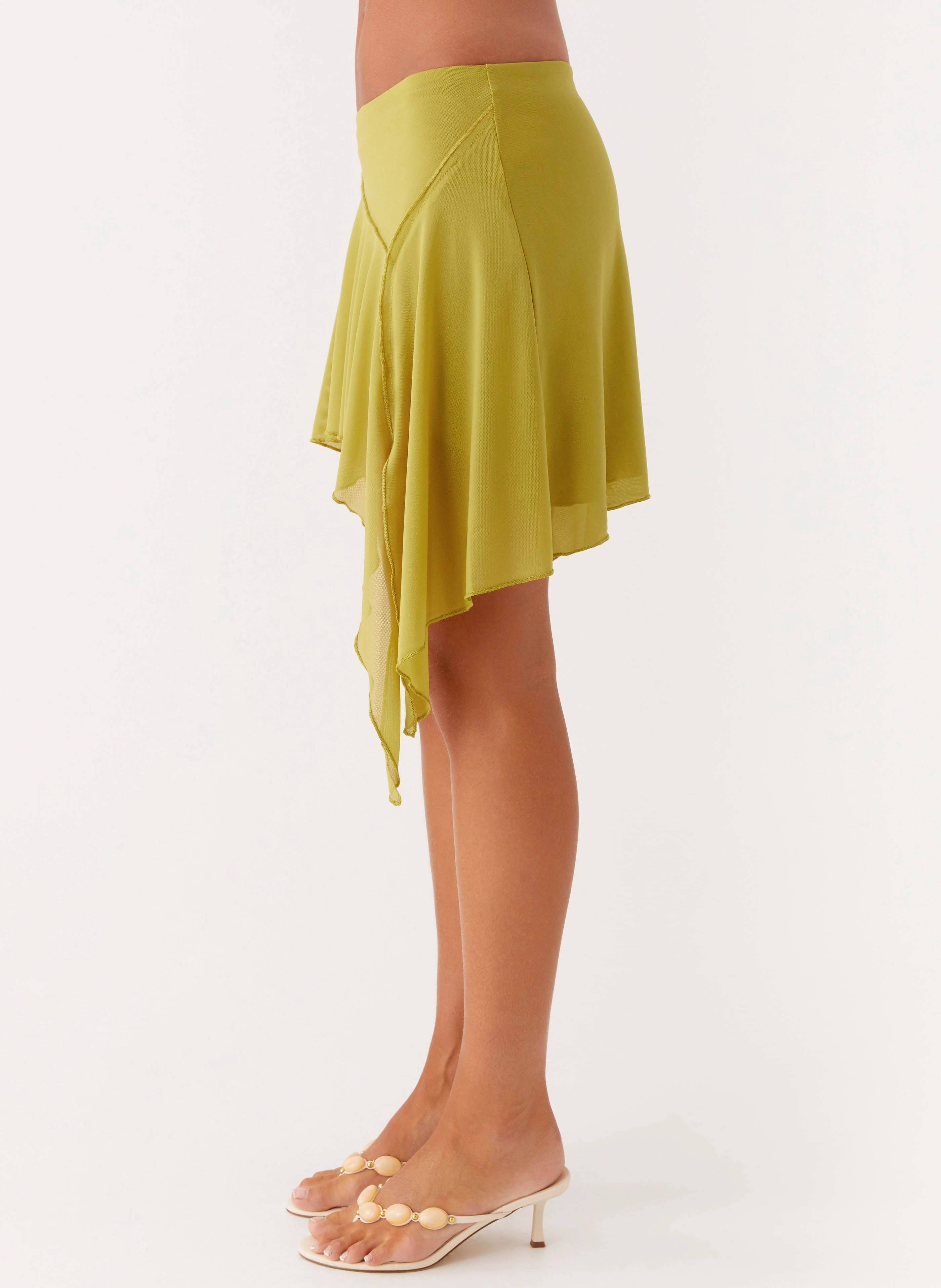 Trendy Outfit Seamless Finish Lustra Mini Skirt - Lime