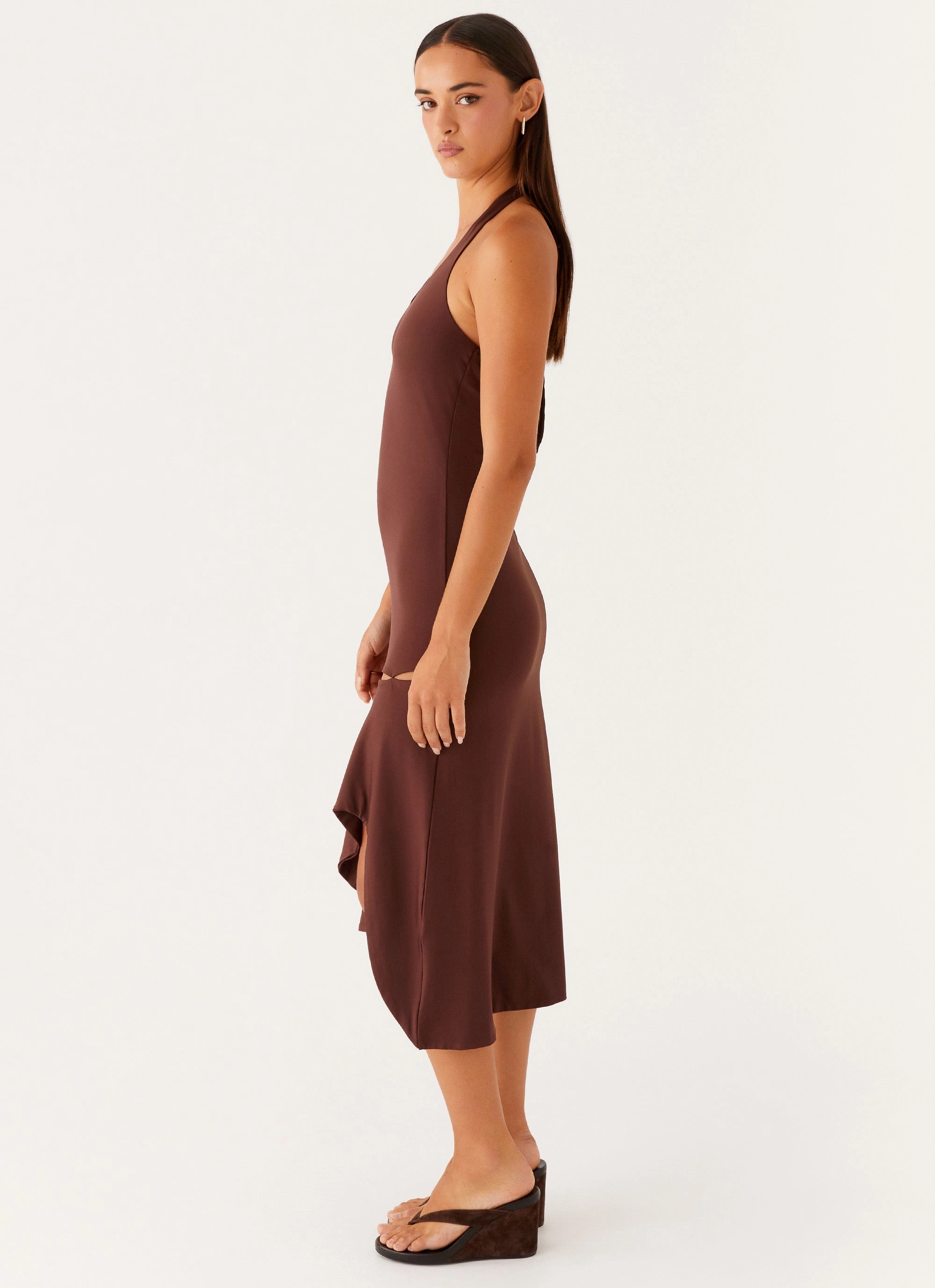 Hand-Wash Chic and Stylish Fast Times Midi Dress - Chocolate