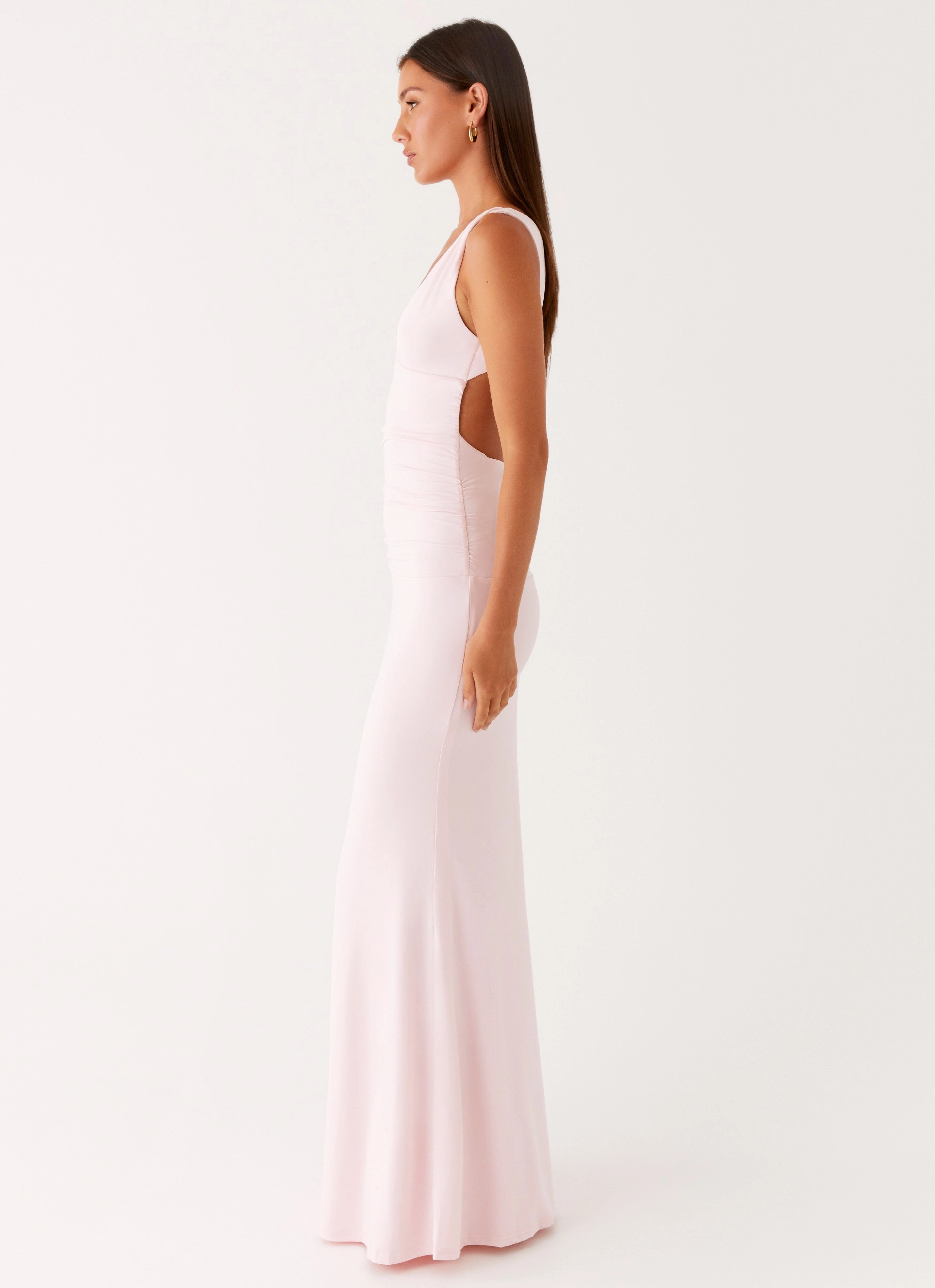 Cherry Sky Maxi Dress - Baby Pink Dreamy Simplicity Poised Vibe