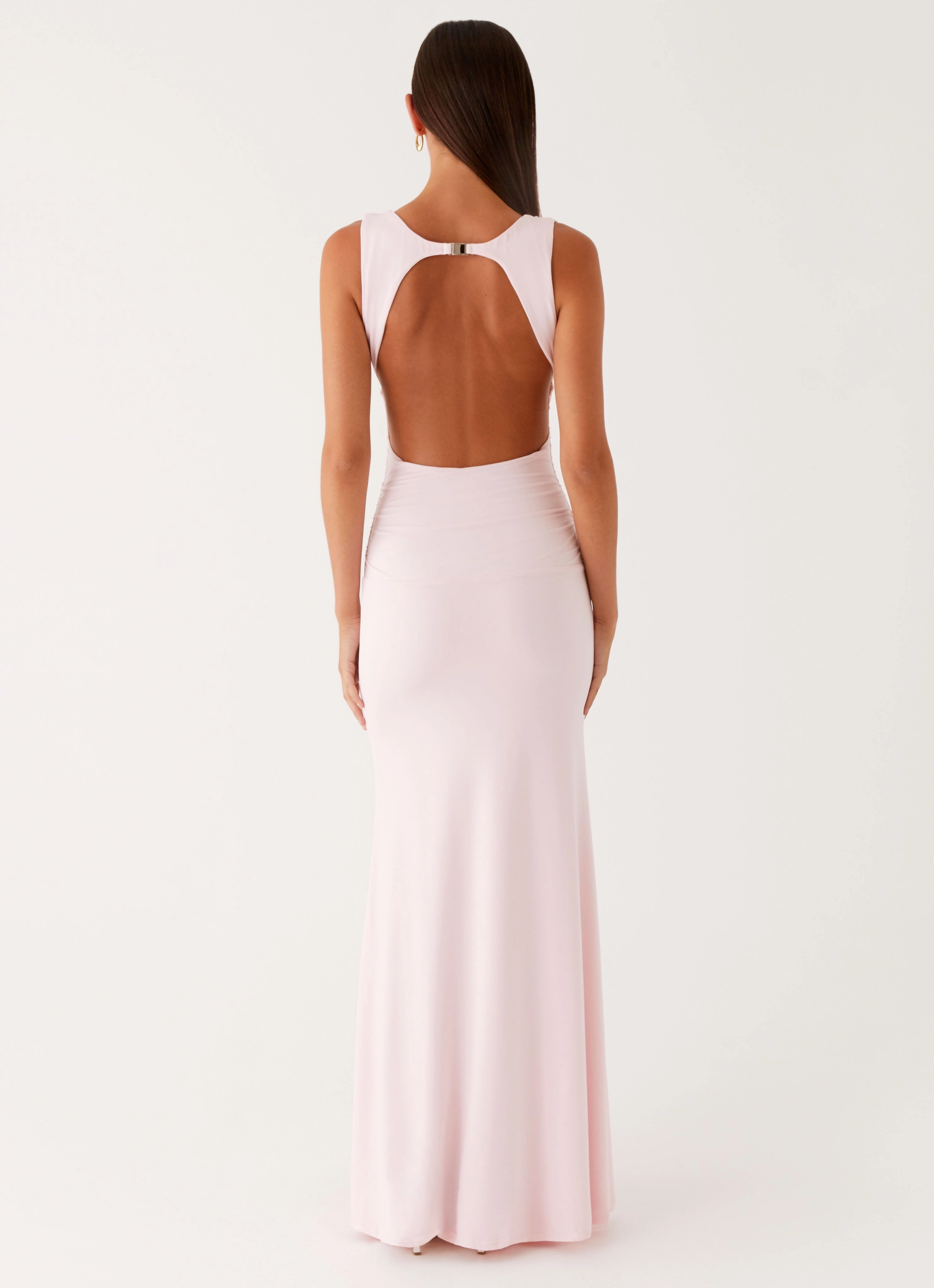Cherry Sky Maxi Dress - Baby Pink Water-resistant Casual Edge