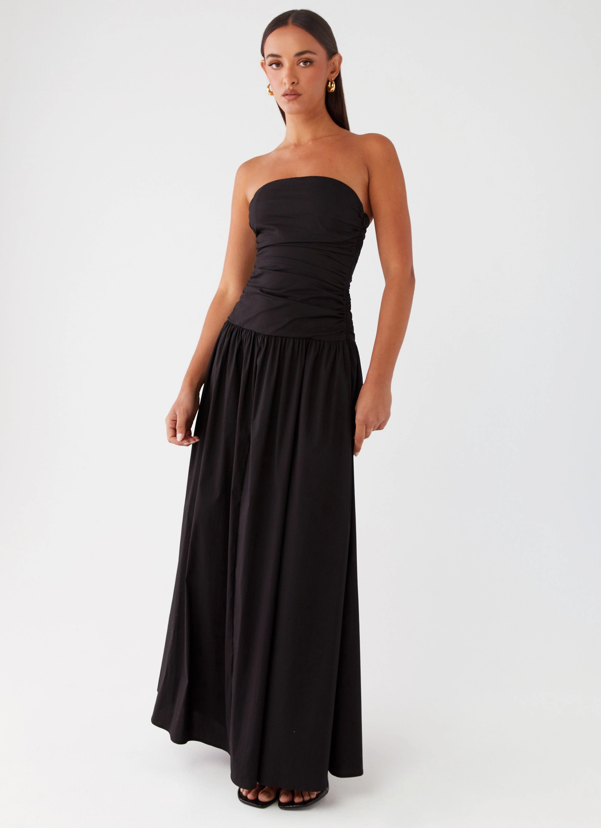 Relax Line Cozy Mood Carmel Maxi Dress - Black