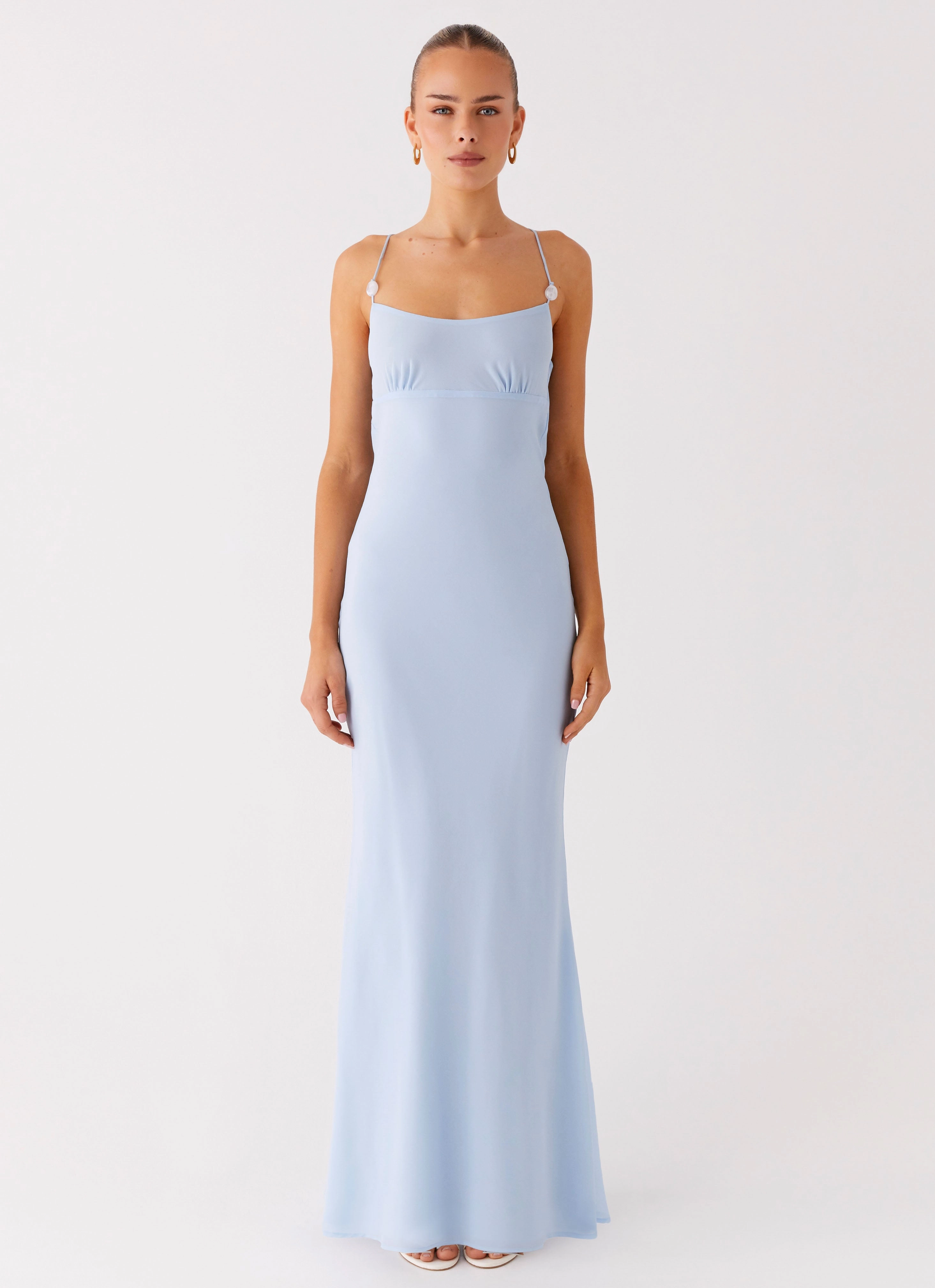 Cabello Maxi Dress - Pale Blue Elegant Wear