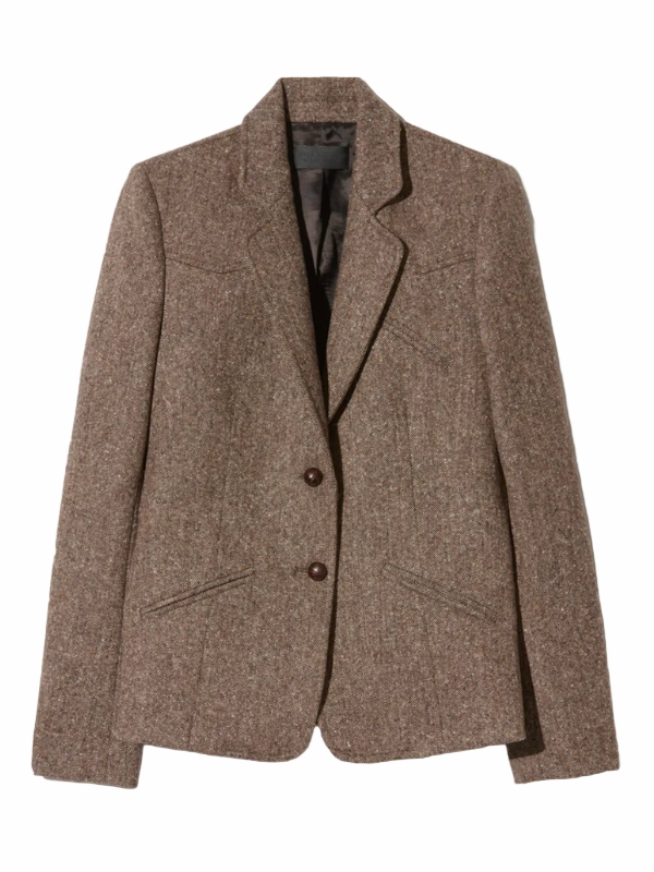 Lyon Jacket in Brown Donegal Cool Climate TearResistant Ripstop Nylon