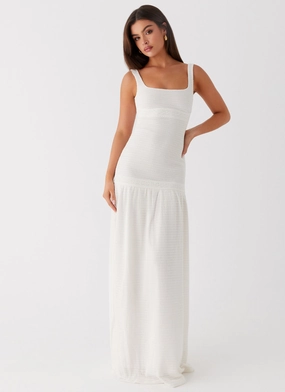 Lyrical Maxi Dress - Ivory Subtle Motion Summer Ease