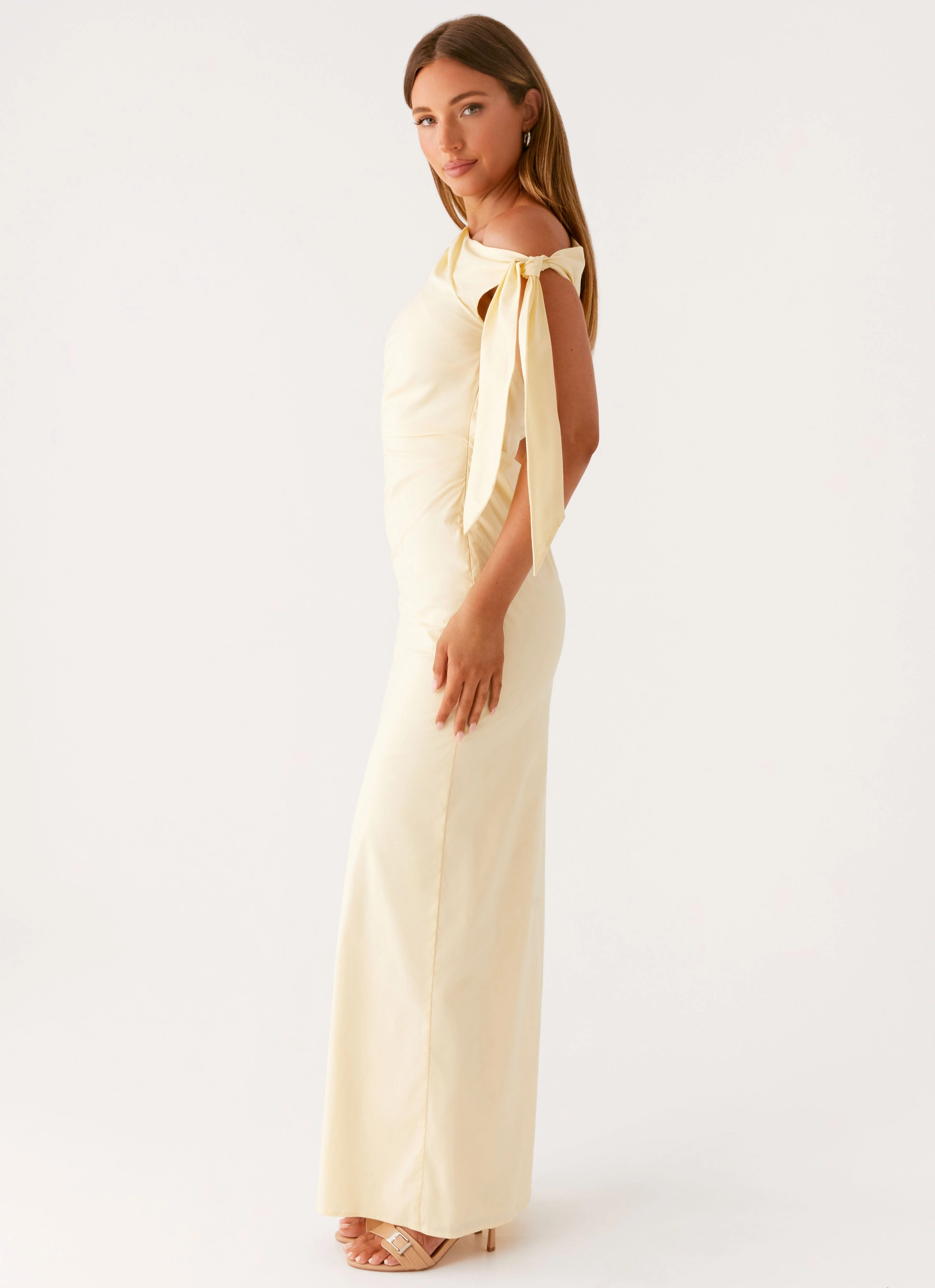 Marella Maxi Dress - Yellow Layered Volume