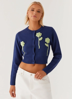 Comfortable lining Everest Knit Cardigan - Navy