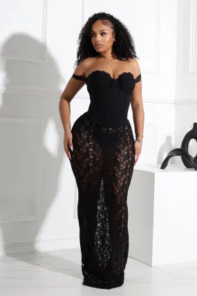 Slender Look Maila Lace Corset Maxi Dress With Underwear