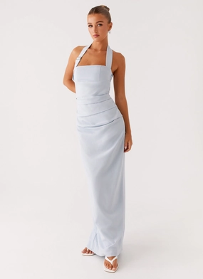 Rumour Has it Maxi Dress - Blue Retro Vibes Chilly Day Wear