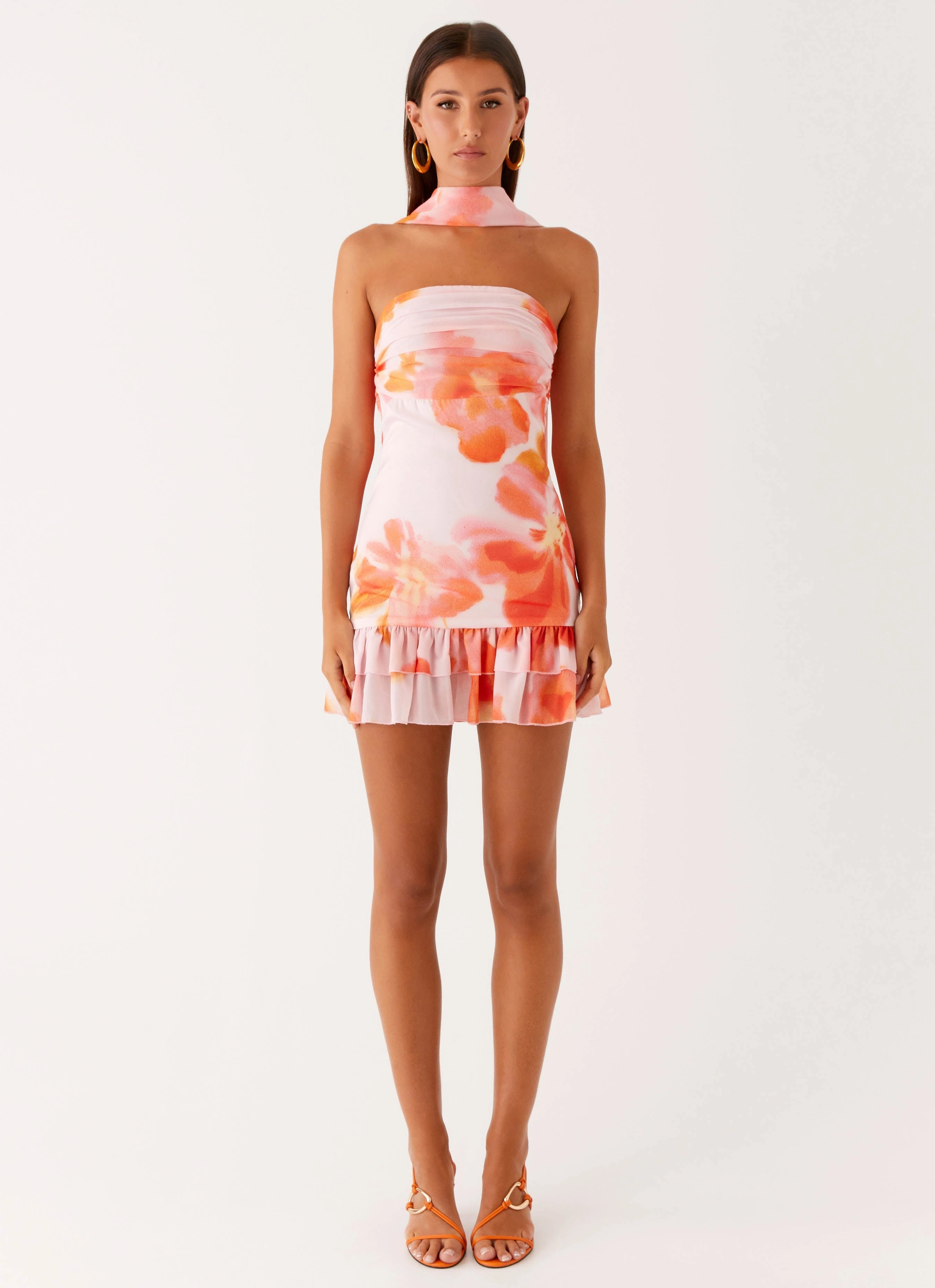 Manon Scarf Mini Dress - Blushing Blossom Tagless label Outfit Flow