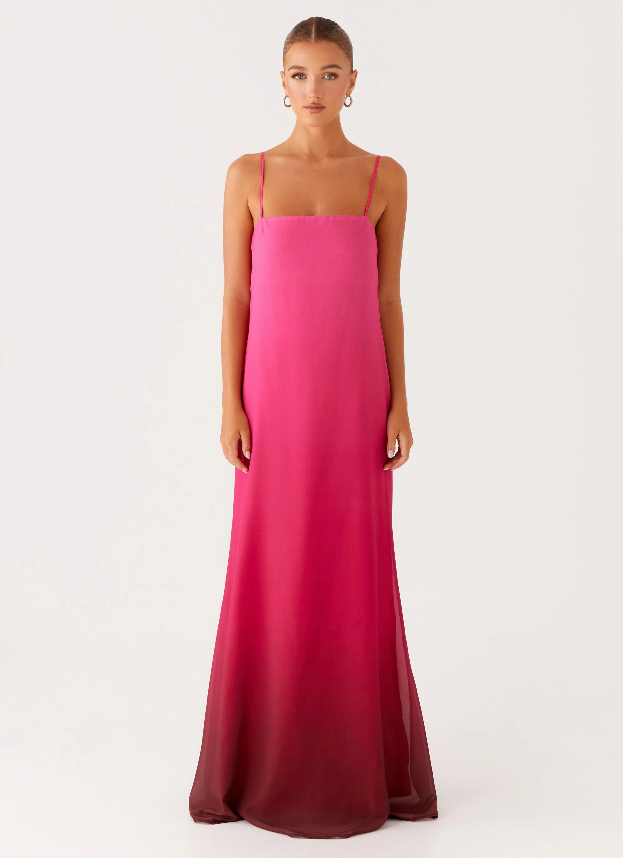 Marianne Maxi Dress - Fuchsia Gradient Silky texture
