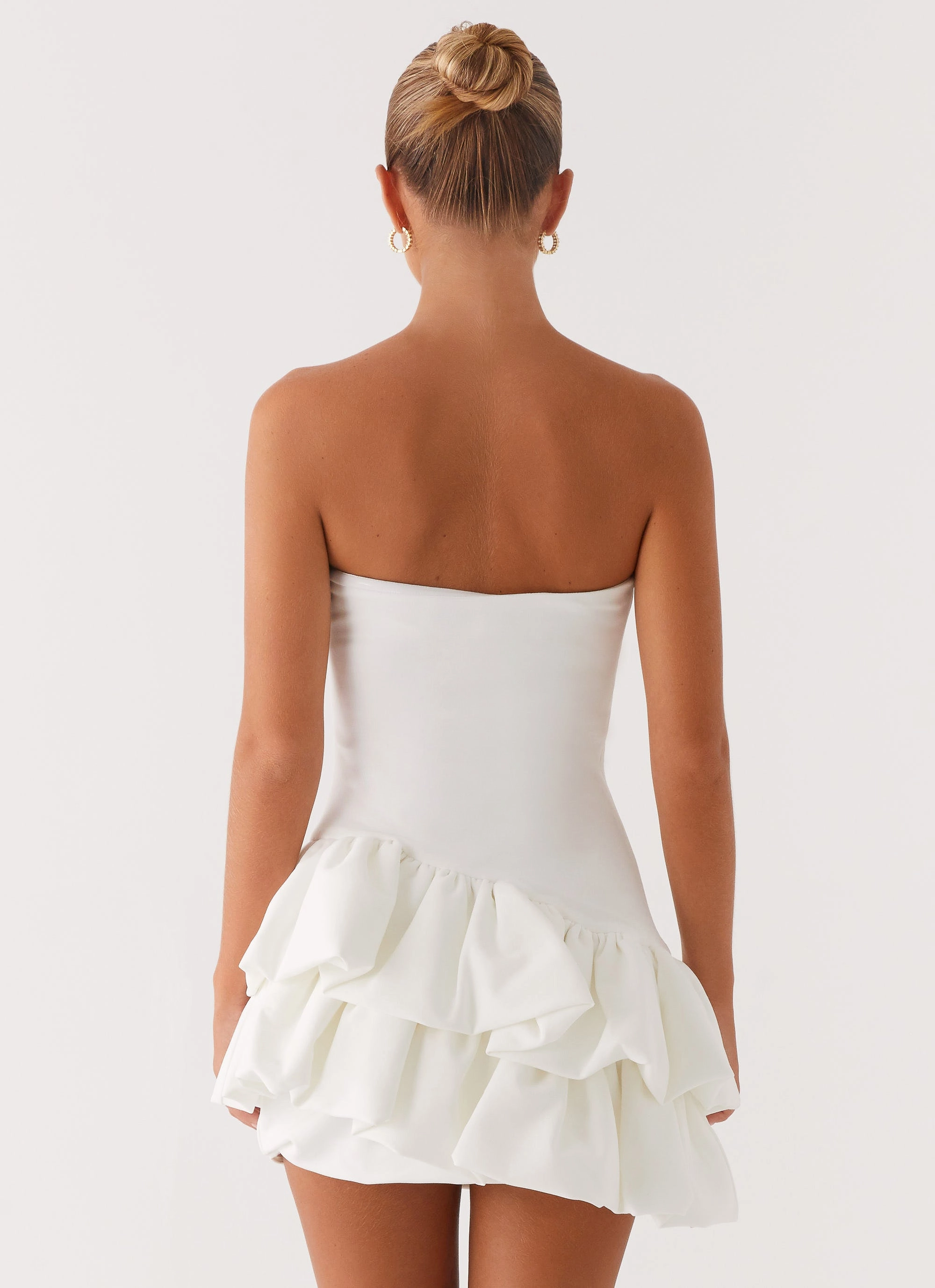 Marie Mini Dress - White Runway Inspired Layered Style