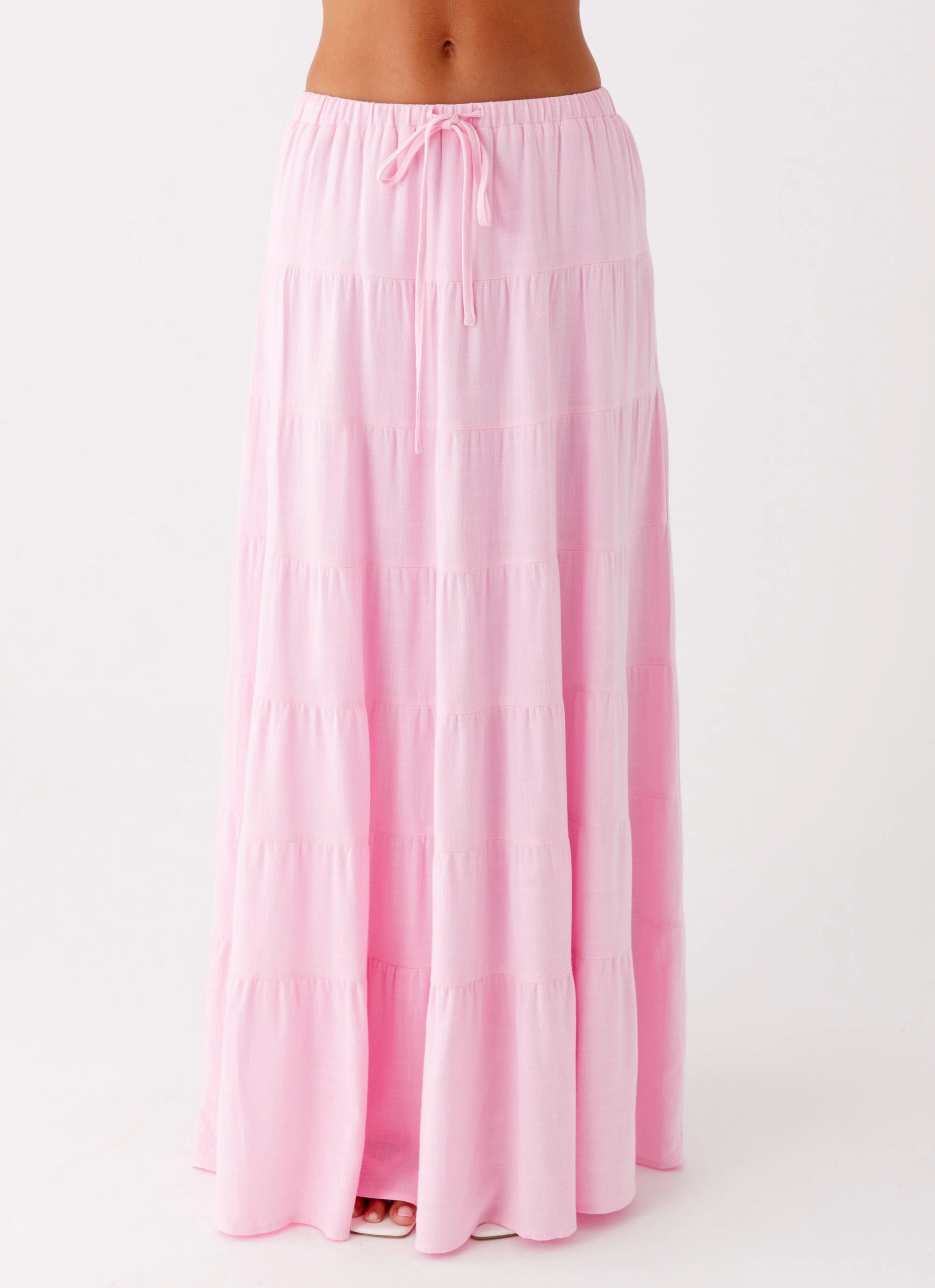 Mariella Linen Maxi Skirt - Pink Everyday Vibe