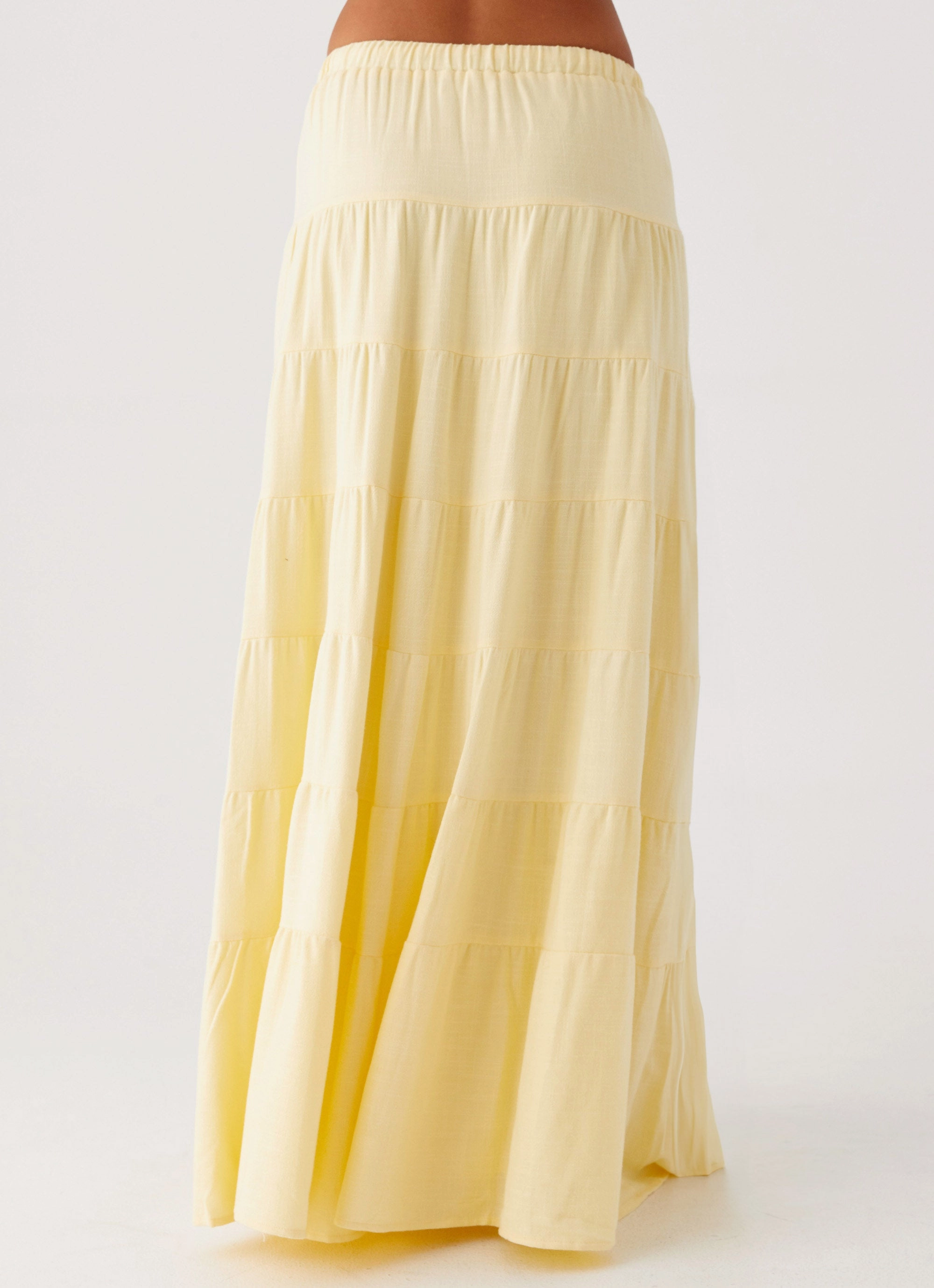 Mariella Linen Maxi Skirt - Yellow Minimal Touch
