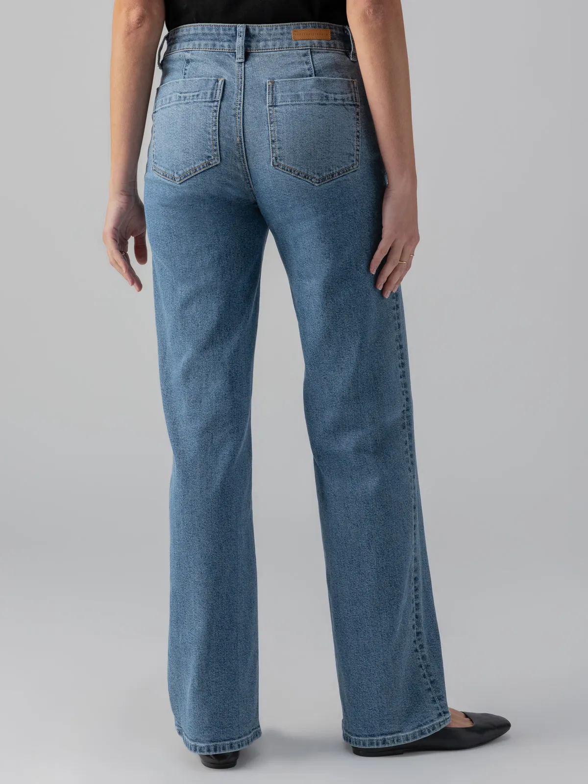 MultiPocket Bold Waistband Marine Extended Standard Rise Jeans Sapphire Dream