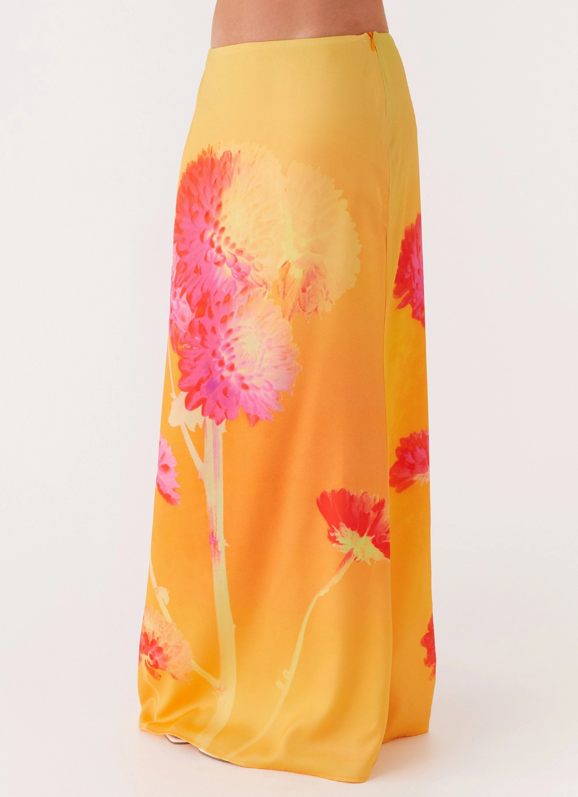 Clean Finish Marrakesh Maxi Skirt - Orange Floral