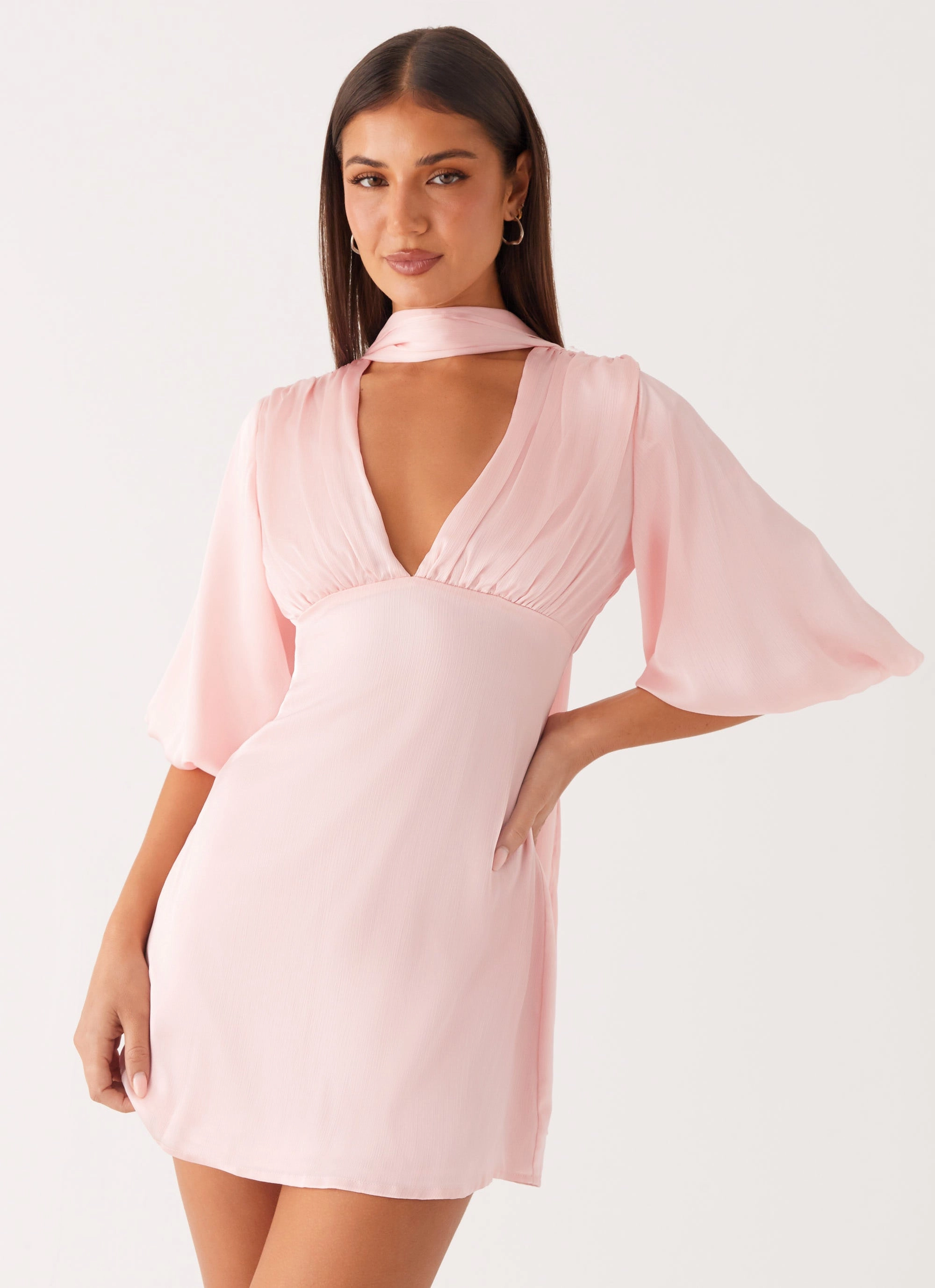 Breezy Style Fall Comfort Mary Mini Dress - Pink