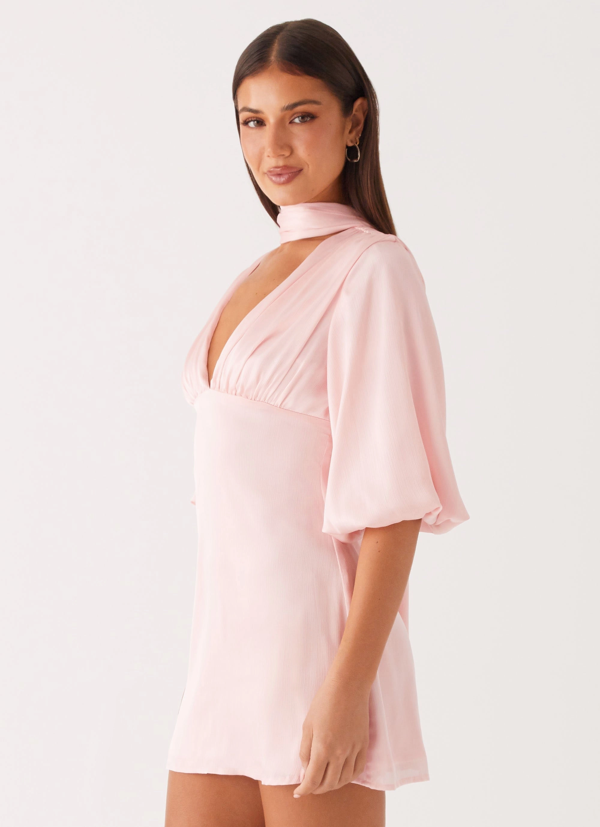Couture Inspired Luxury Trim Mary Mini Dress - Pink