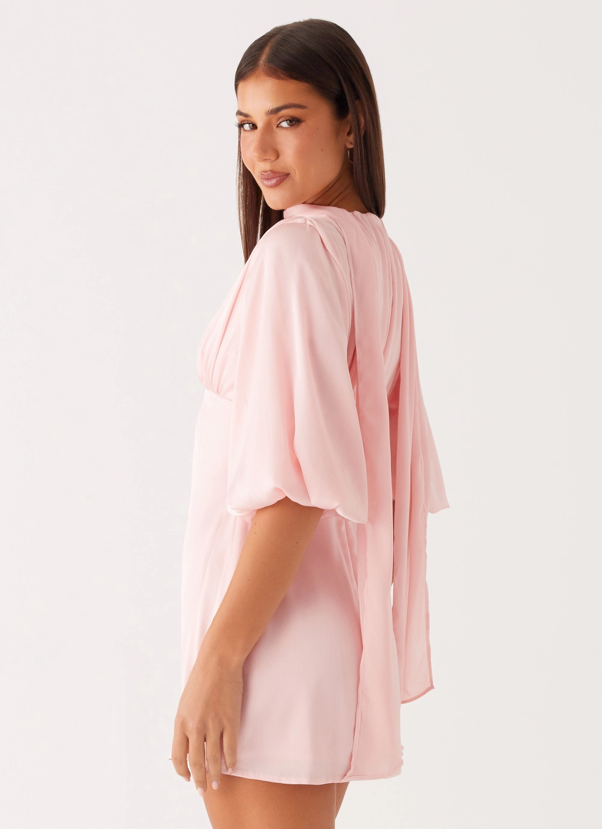 Edgy Look Romantic Vibe Mary Mini Dress - Pink