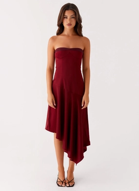 Matisse Midi Dress - Red Clean Finish Night wear