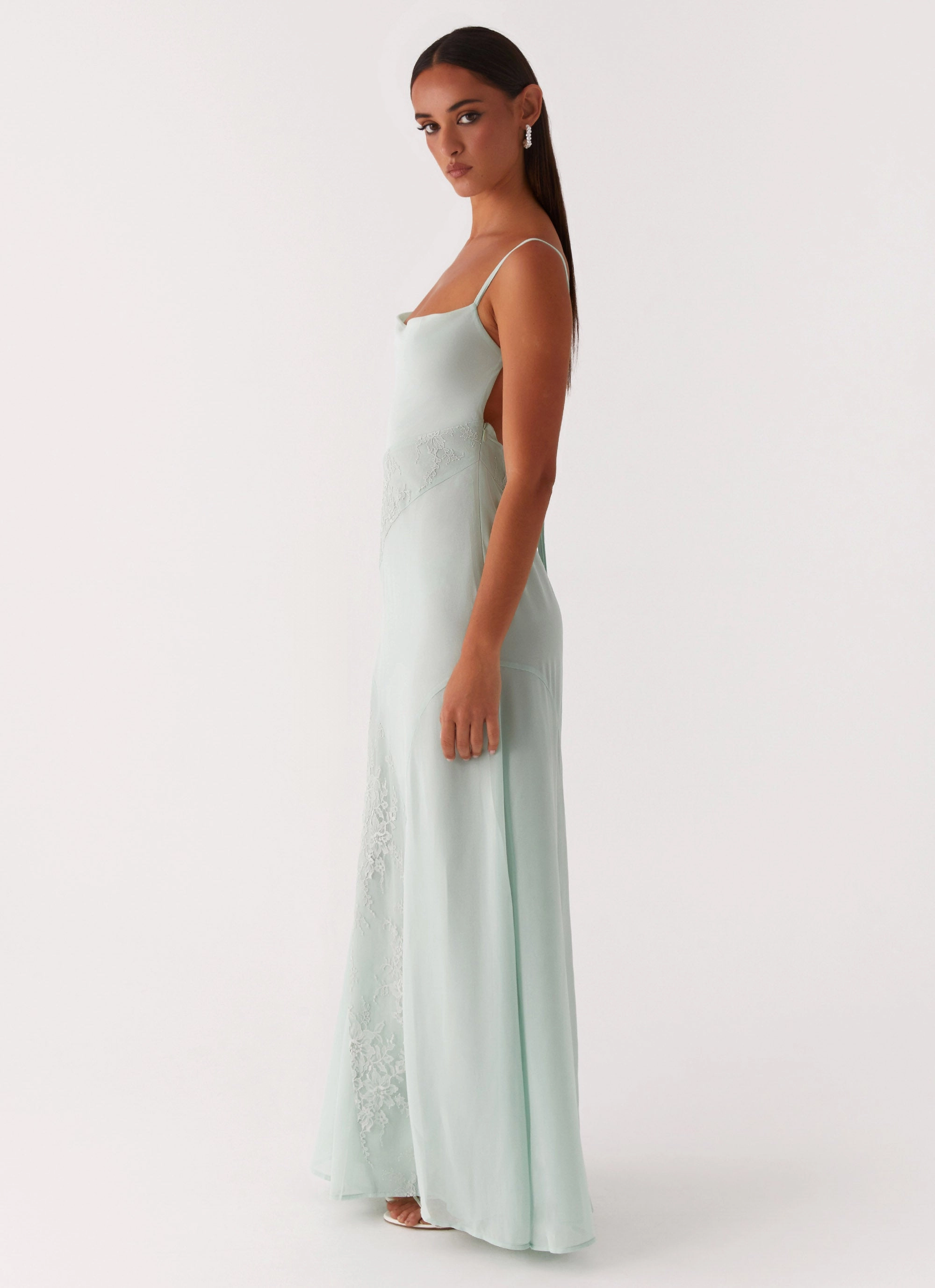 Gabriana Maxi Dress - Sage Chic Layers Light Bow