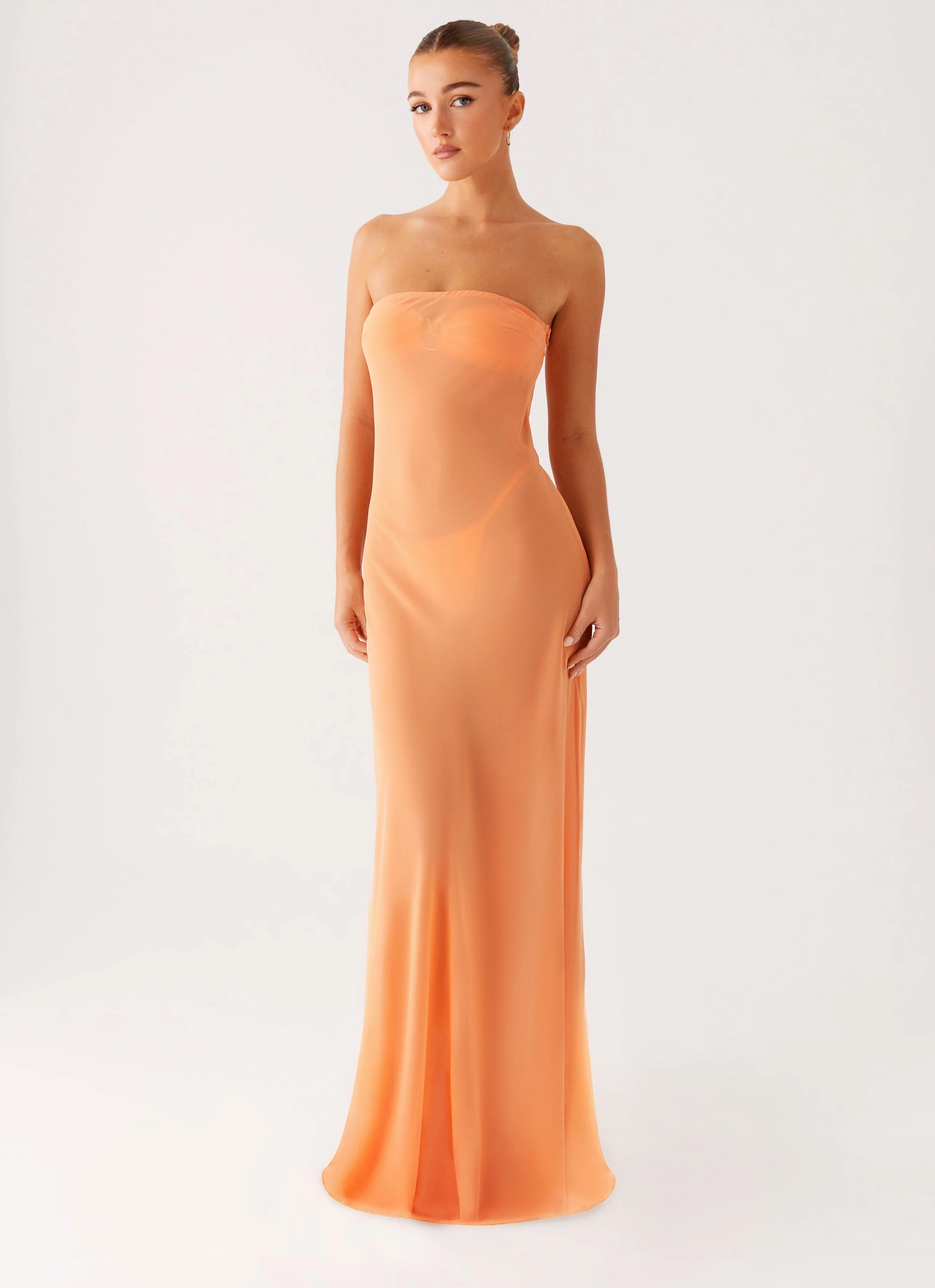 Minimal Motion Mattie Strapless Maxi Dress - Orange