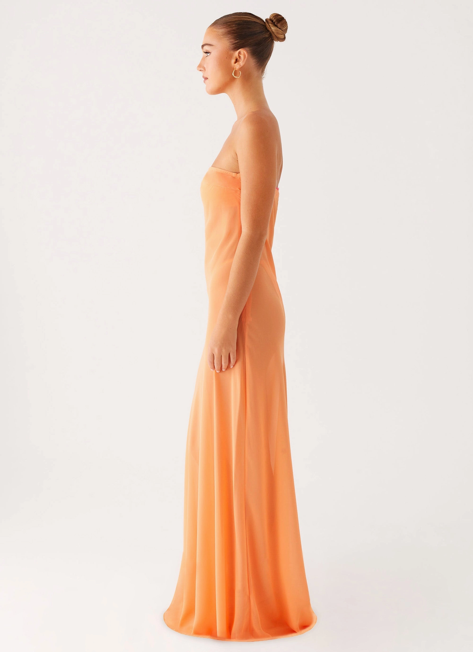 Layered Comfort Wear Mattie Strapless Maxi Dress - Orange
