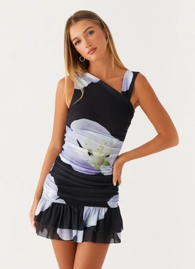 Maverick Mini Dress - Flower Print Breathable Comfort Chic Appeal