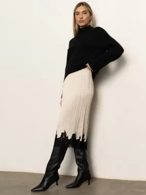 Comfy Wear Evermore Pleated Midi Skirt Light Oat