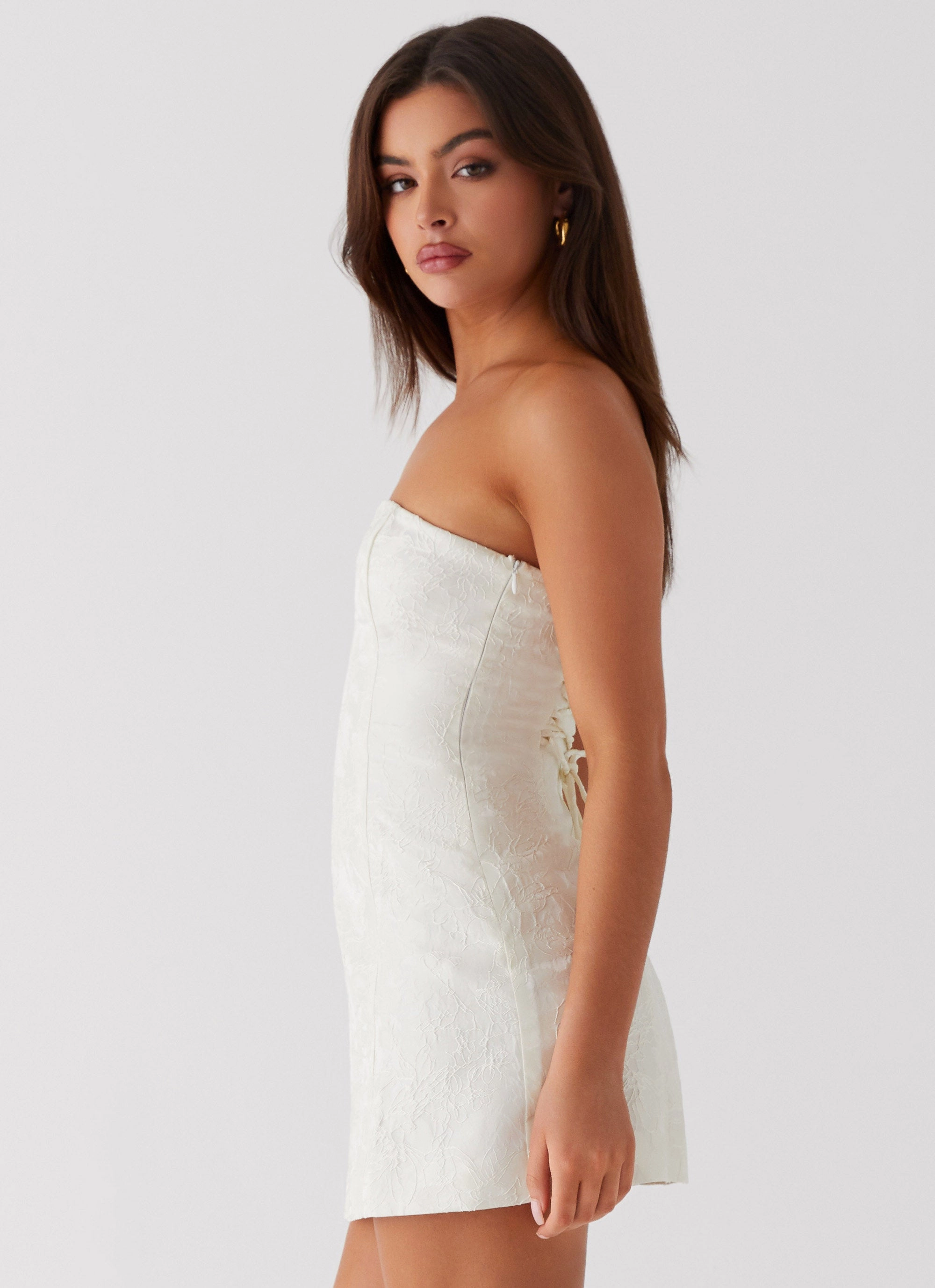 Vibe Ready Eternity Strapless Mini Dress - Ivory